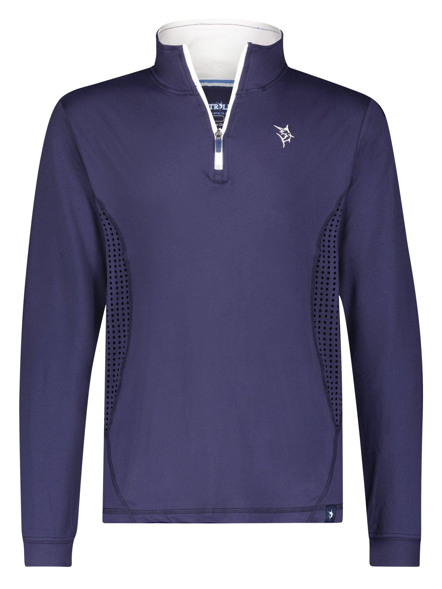 Men’s Performance Quarter Zip Pullover – Moisture Wicking SPF 50, Slate Blue - Triniskies