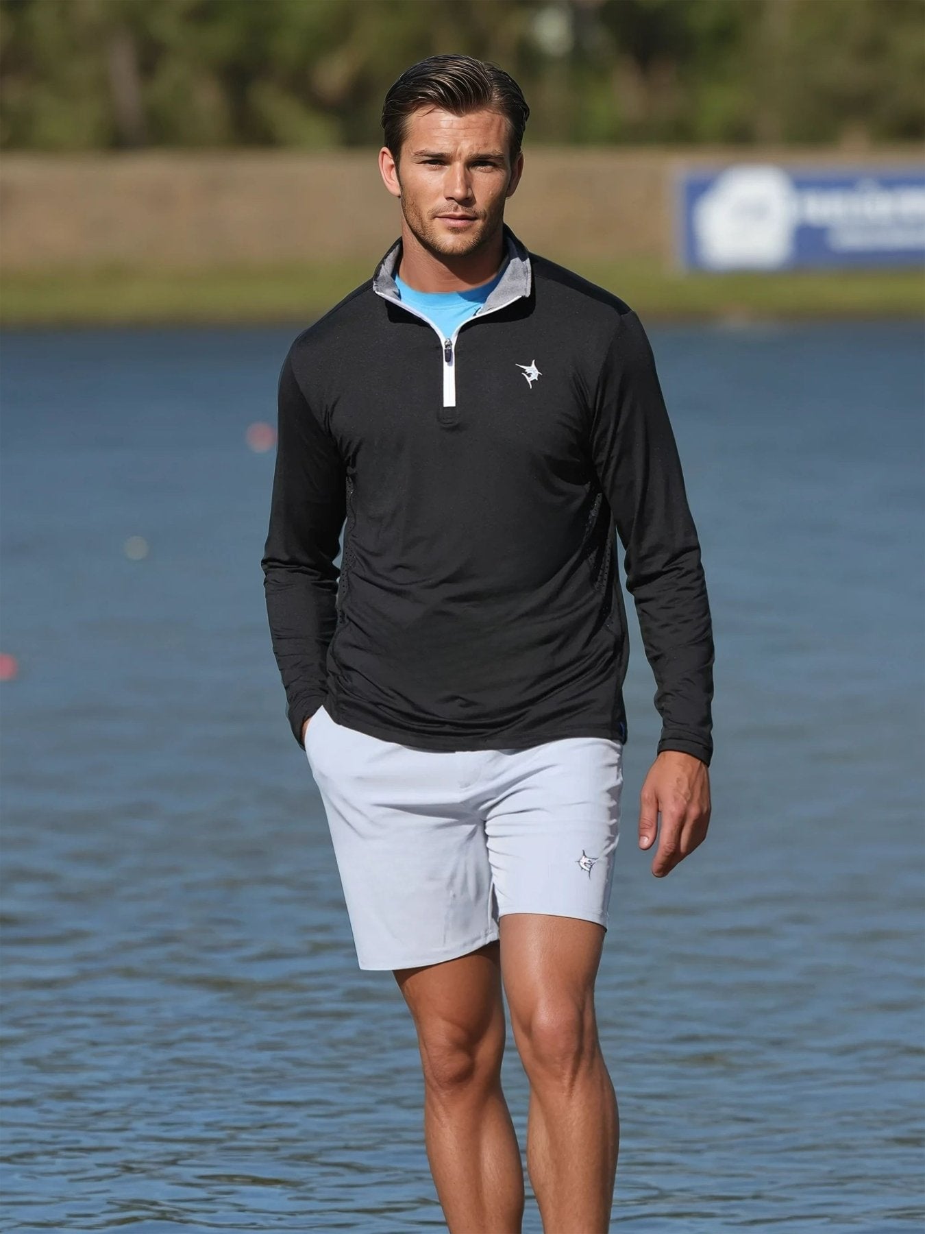 Monterey Long Sleeve Rashguard - UPF Sun Protection Swim Shirt Mens Swimwear - Triniskies