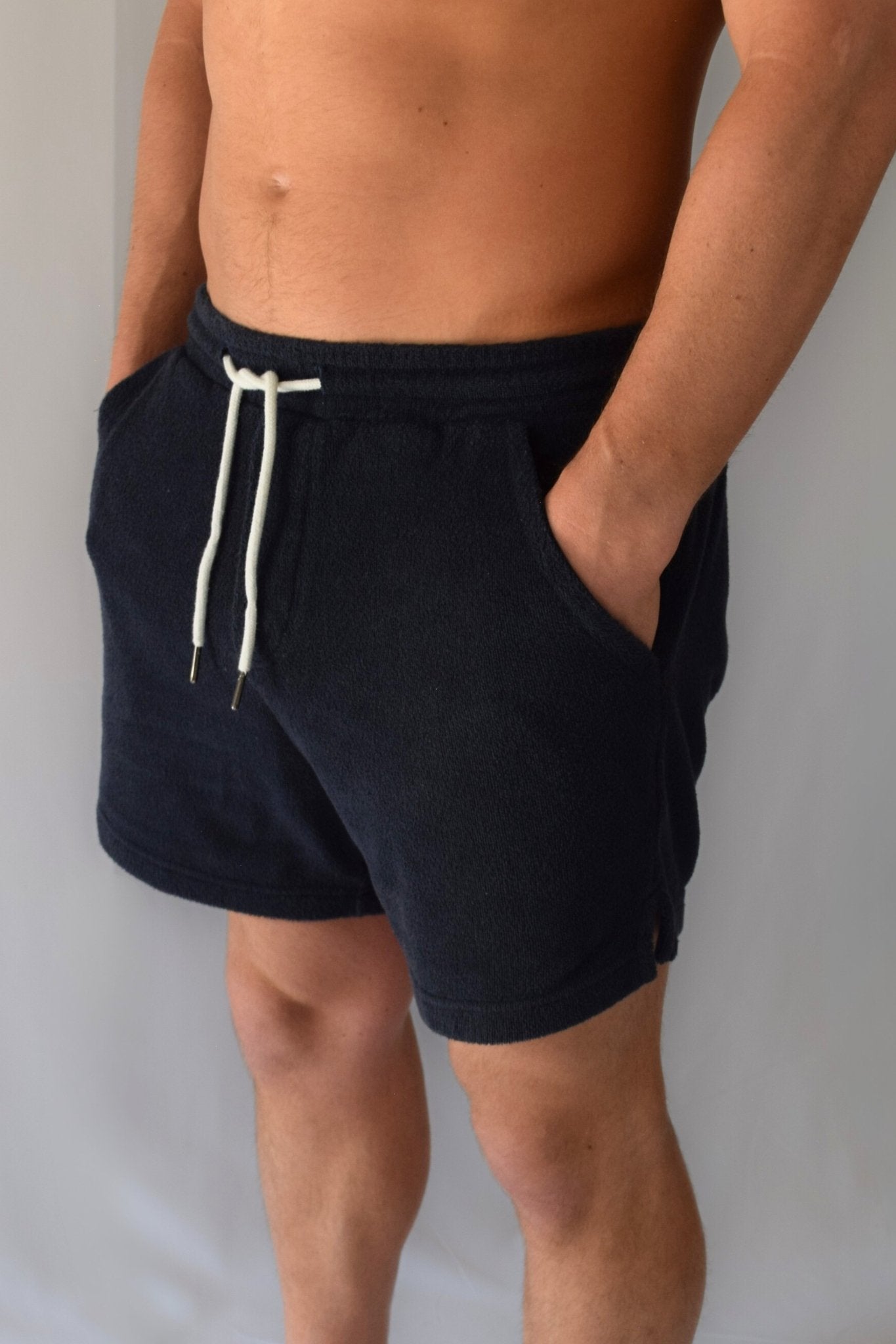 Navy Toweling Terry Shorts – Men’s Organic Cotton Resort Swim & Lounge Short - Triniskies
