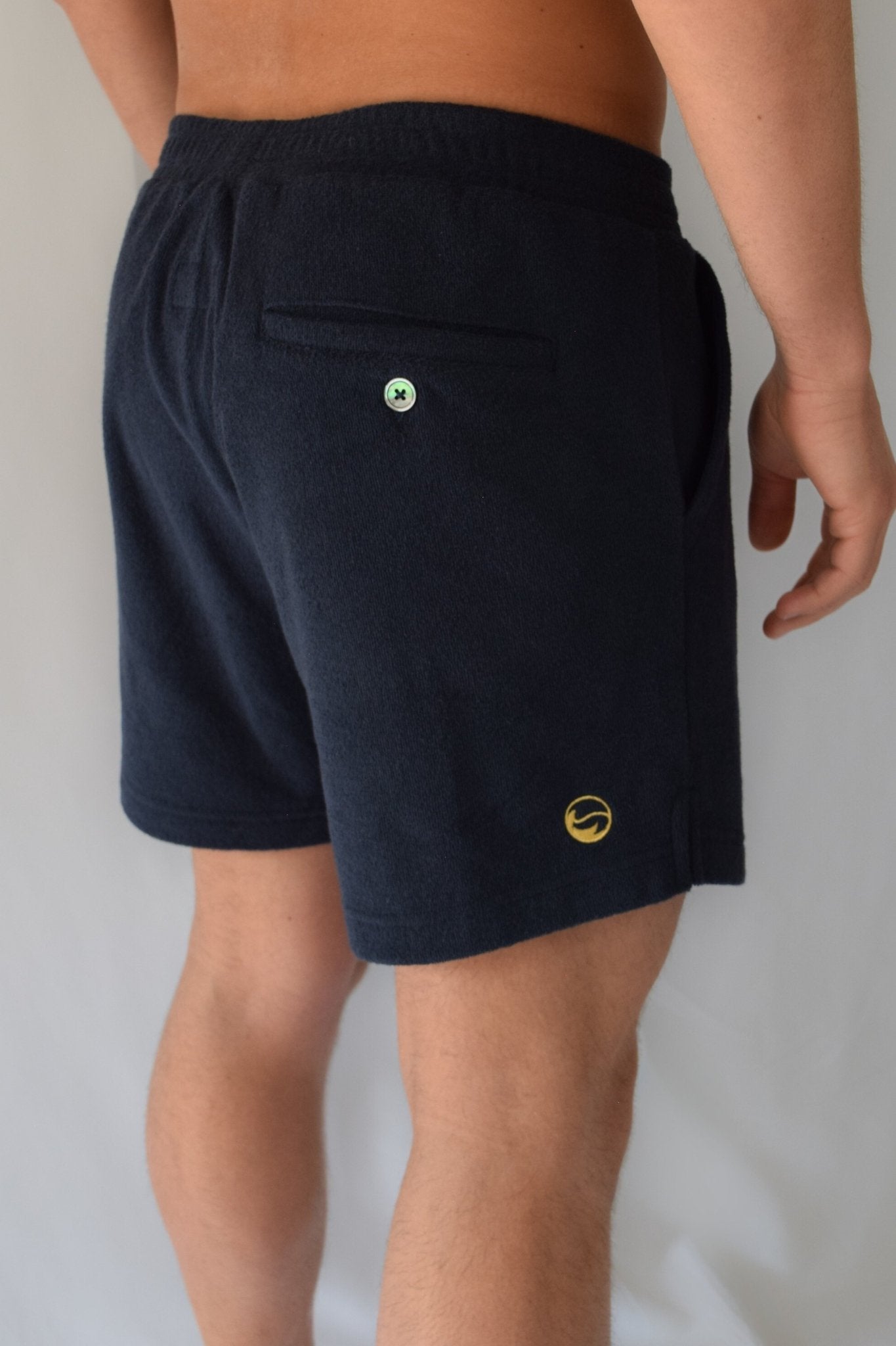 Navy Toweling Terry Shorts – Men’s Organic Cotton Resort Swim & Lounge Short - Triniskies