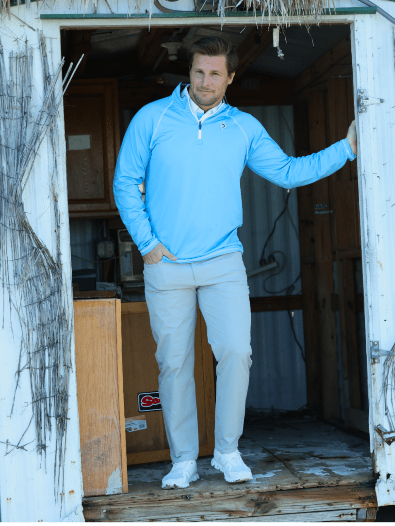 New Harbor Quarter Zip Pullover Light Blue - Performance Golf Wear - Triniskies