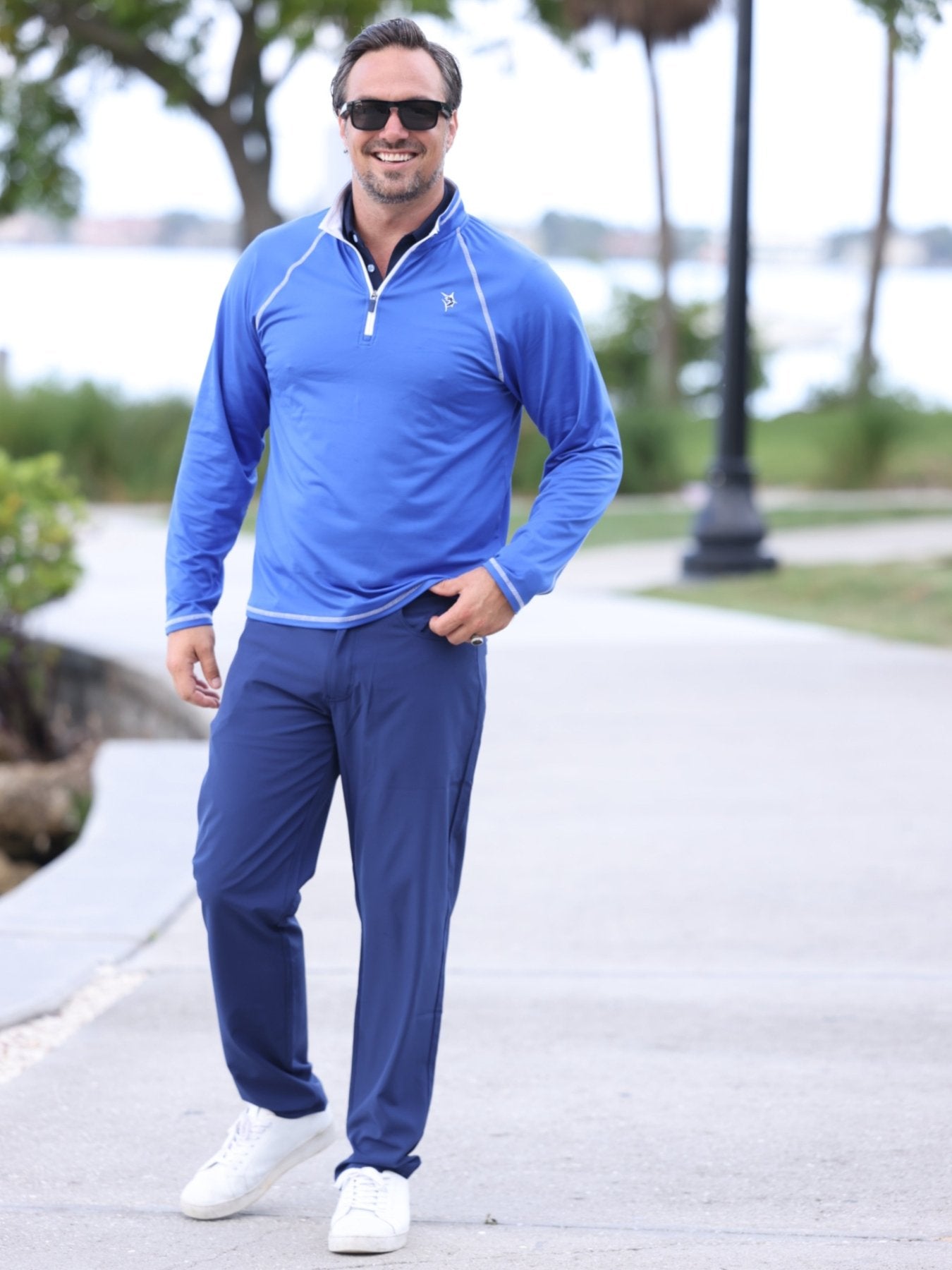 New Harbor Quarter Zip Royal Blue - Performance Golf Pullover Golf Gift - Triniskies