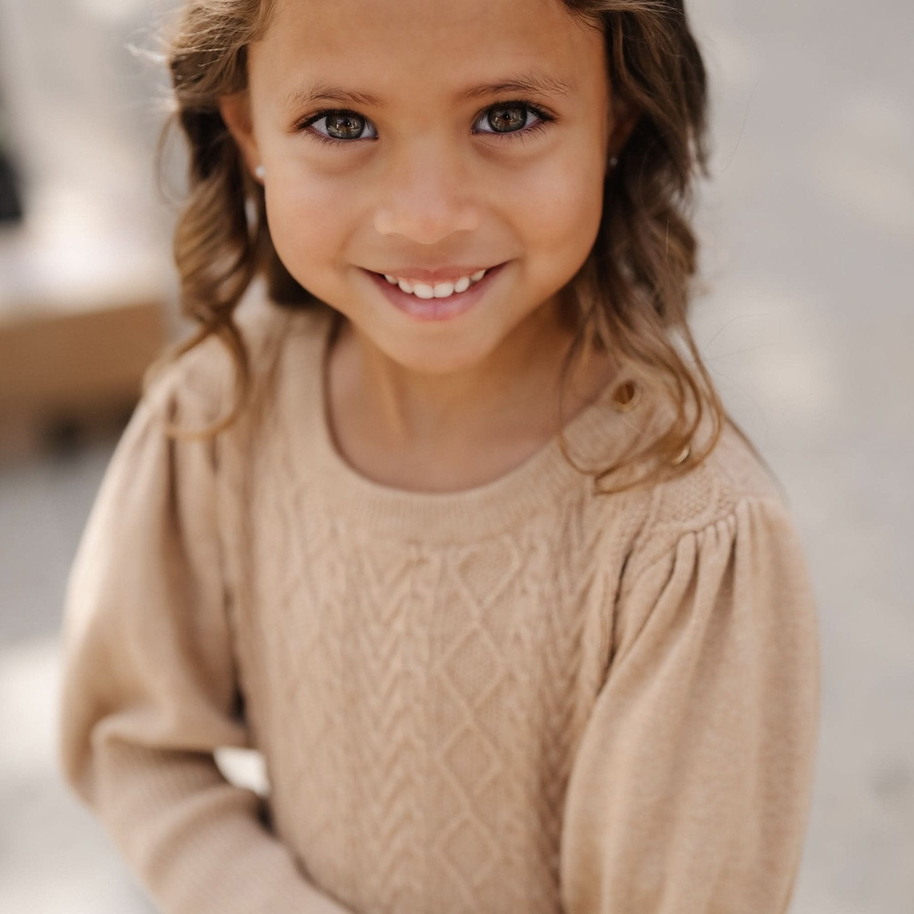 Organic Cable Knit Sweater Dress for Baby Girls - GOTS Certified Cotton - Triniskies