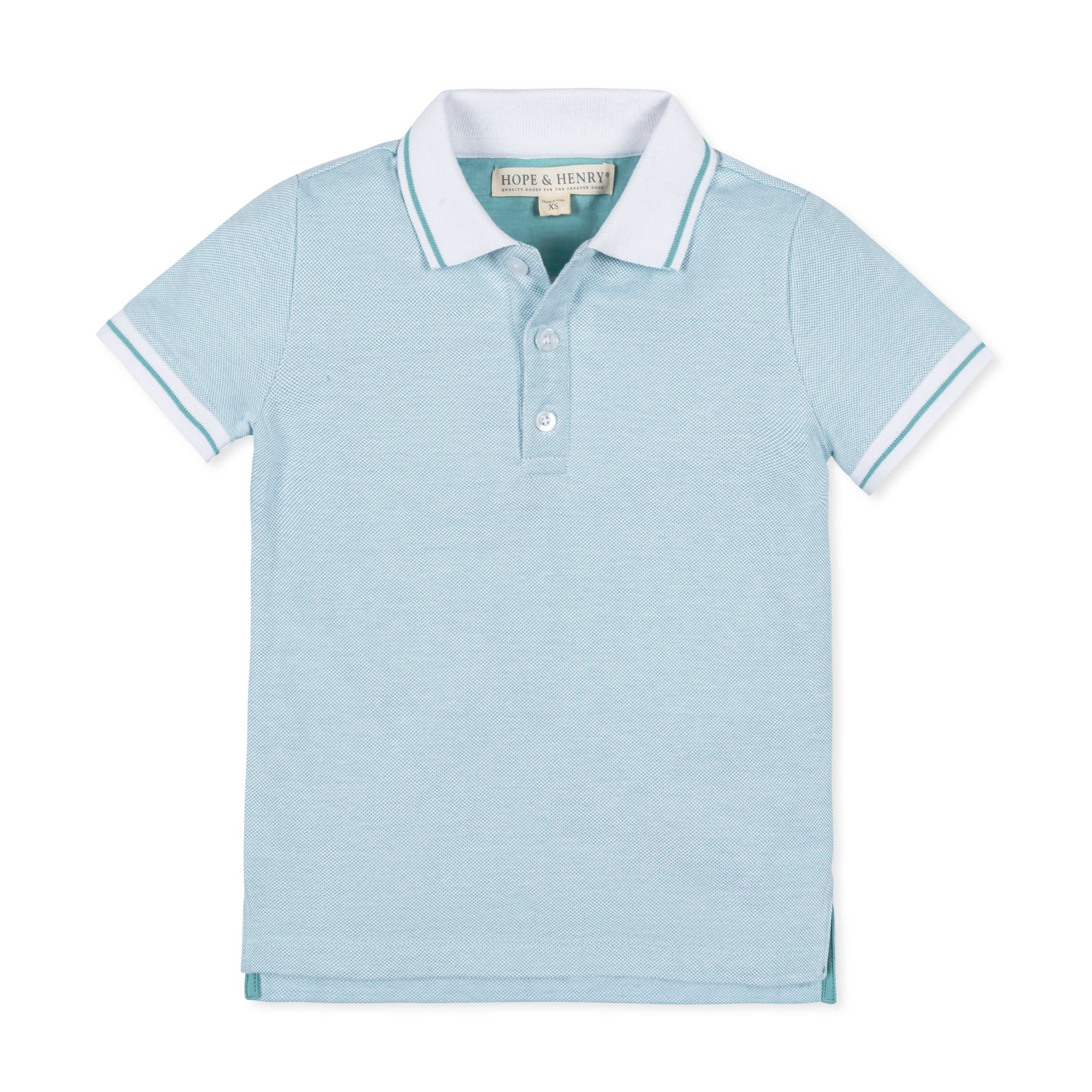 Organic Cotton Piqué Polo Shirt – Boys’ Robin’s Egg Blue - Triniskies