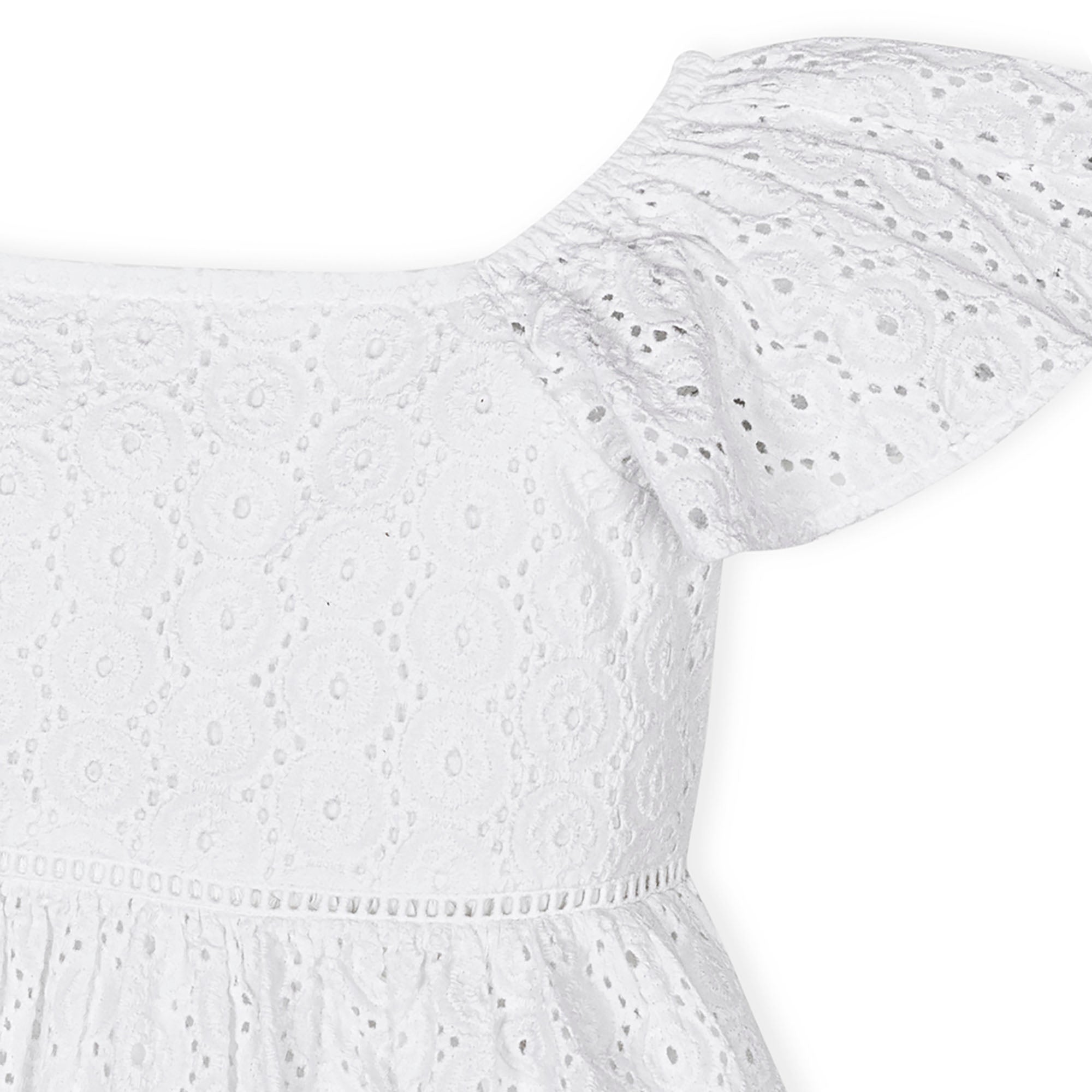 Organic Flutter Sleeve Eyelet Dress for Girls | Hope & Henry - Triniskies
