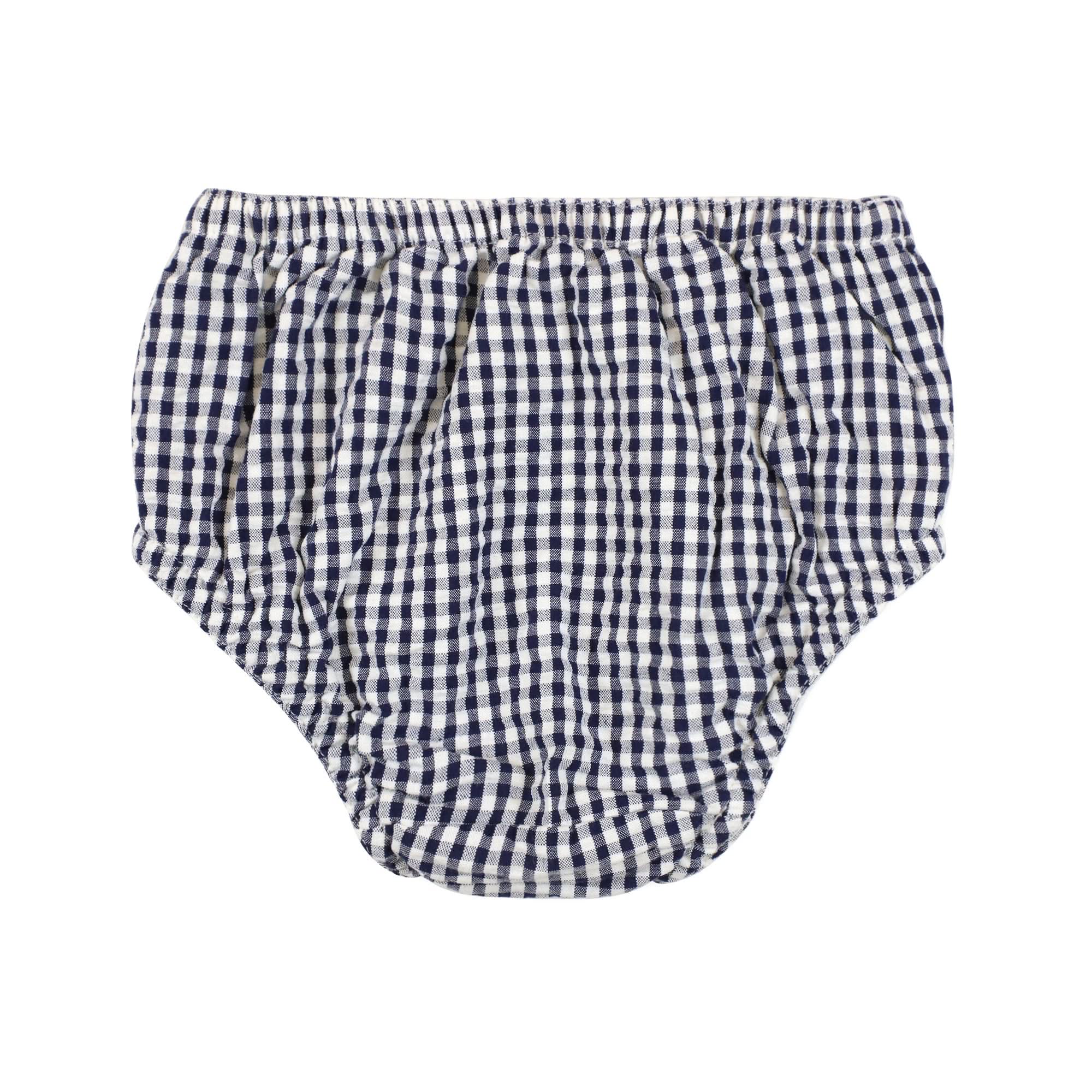 Organic Flyaway Back Set – Baby & Toddler Two - Piece Outfit in Navy Seersucker - Triniskies