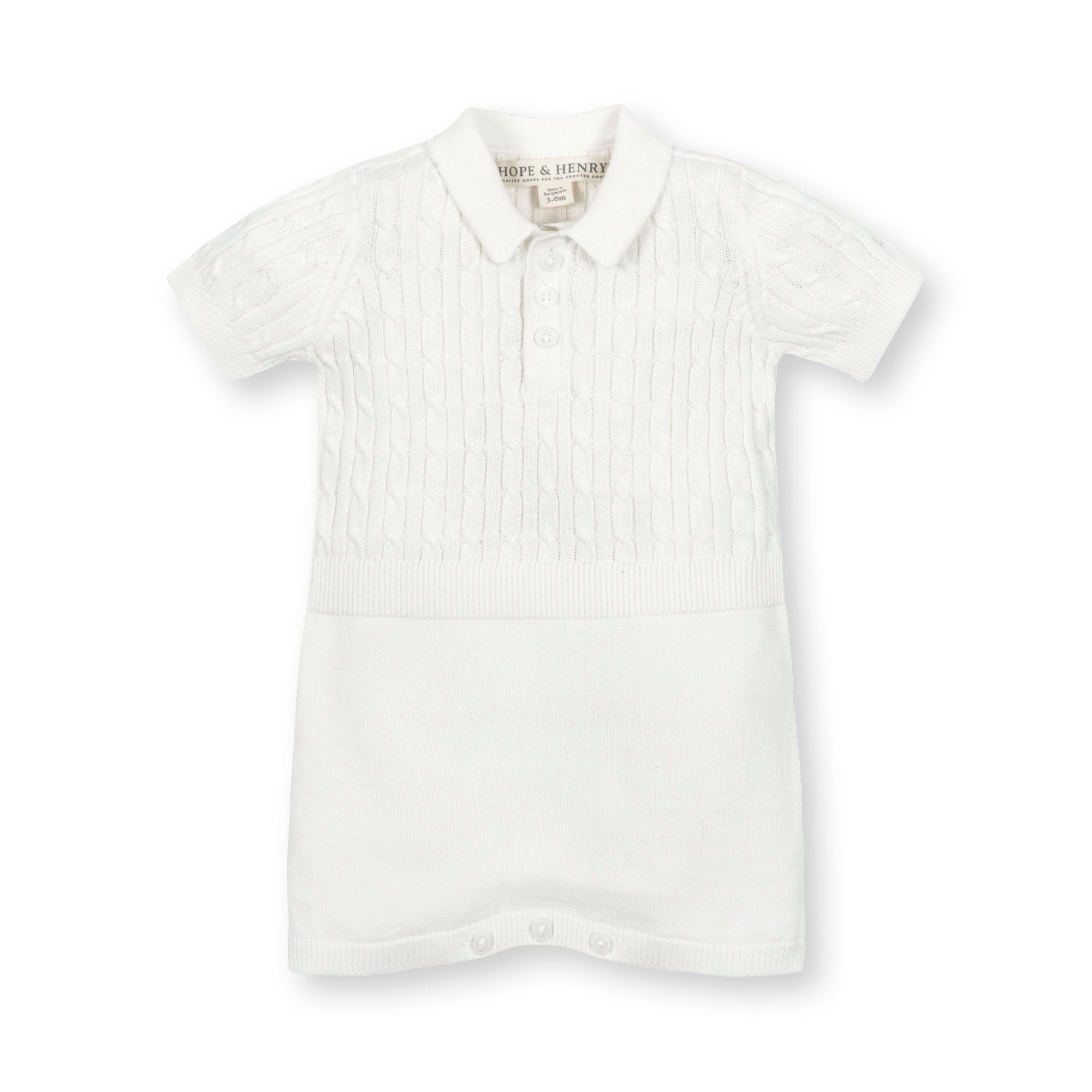 Organic Shortie Cable Knit Sweater Romper – Baby & Toddler - Triniskies