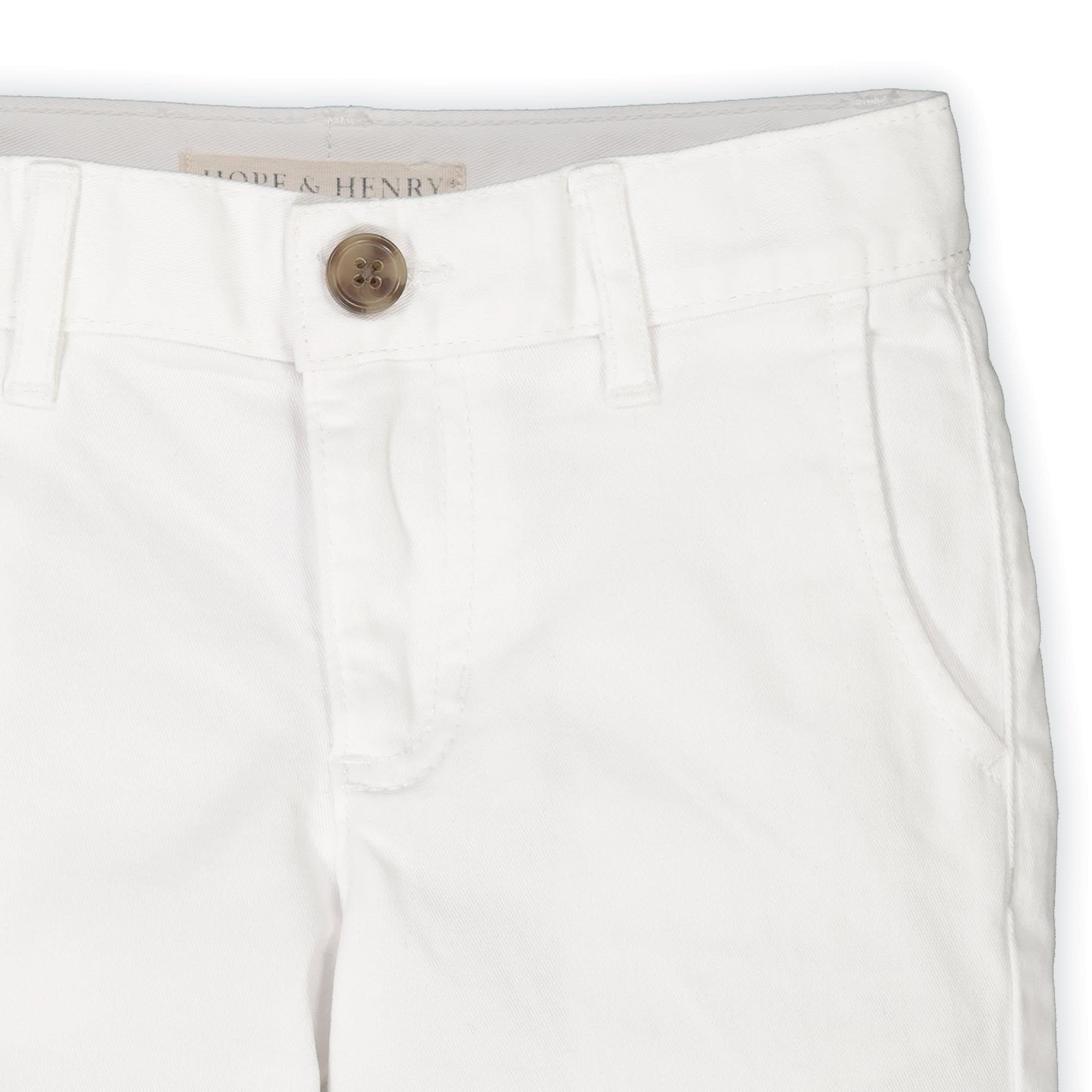 Organic Stretch Twill Chino Pants – Baby Boys’ White - Triniskies