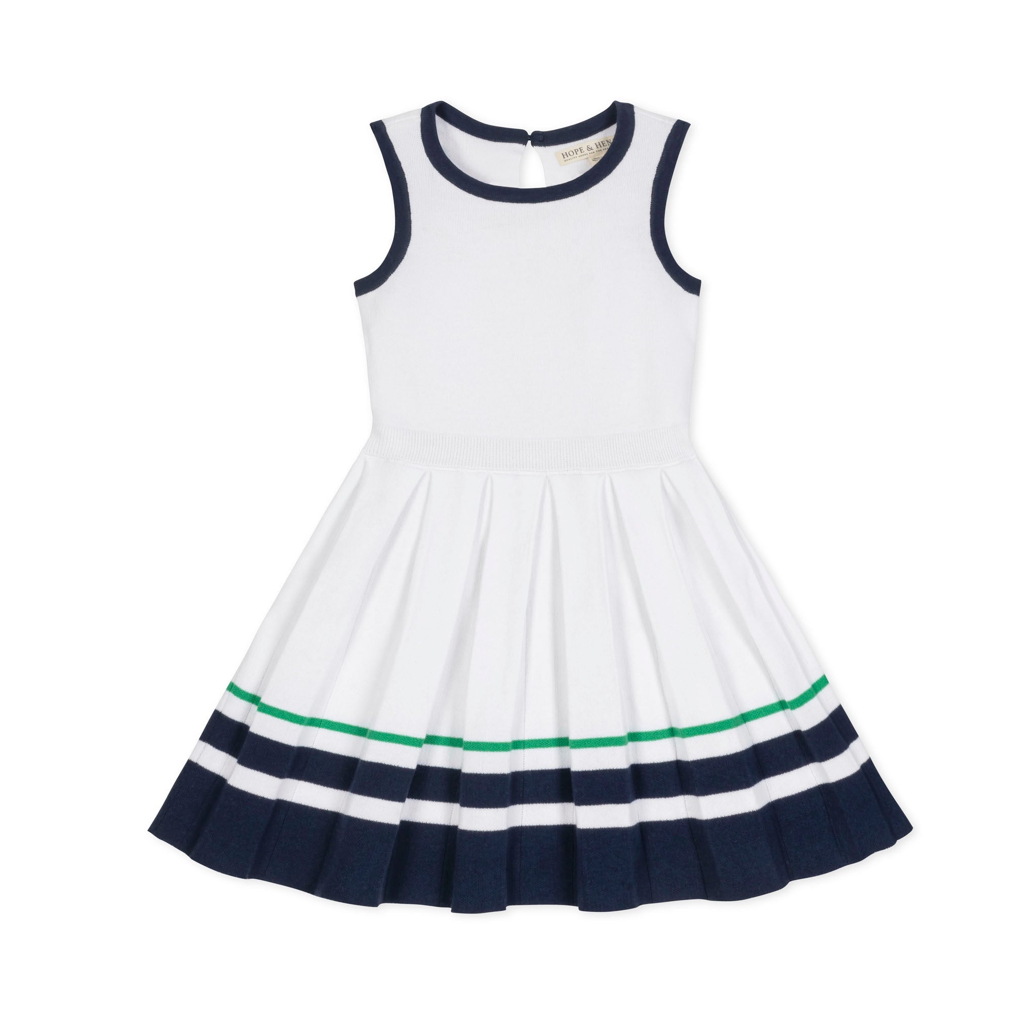 Organic Tennis Sweater Dress – Girls Classic Cotton Pleated Dress - Triniskies