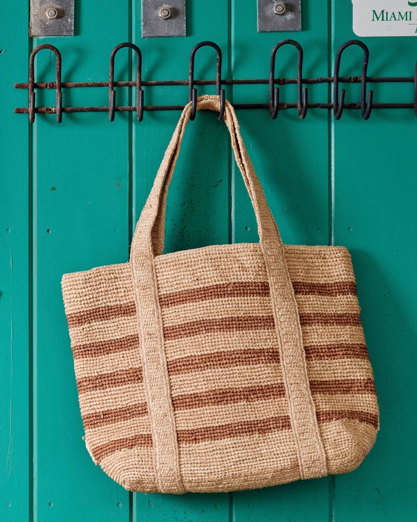 Original Straw Traveler Bag - Beach Tote with Built - in Hat Holder - Triniskies