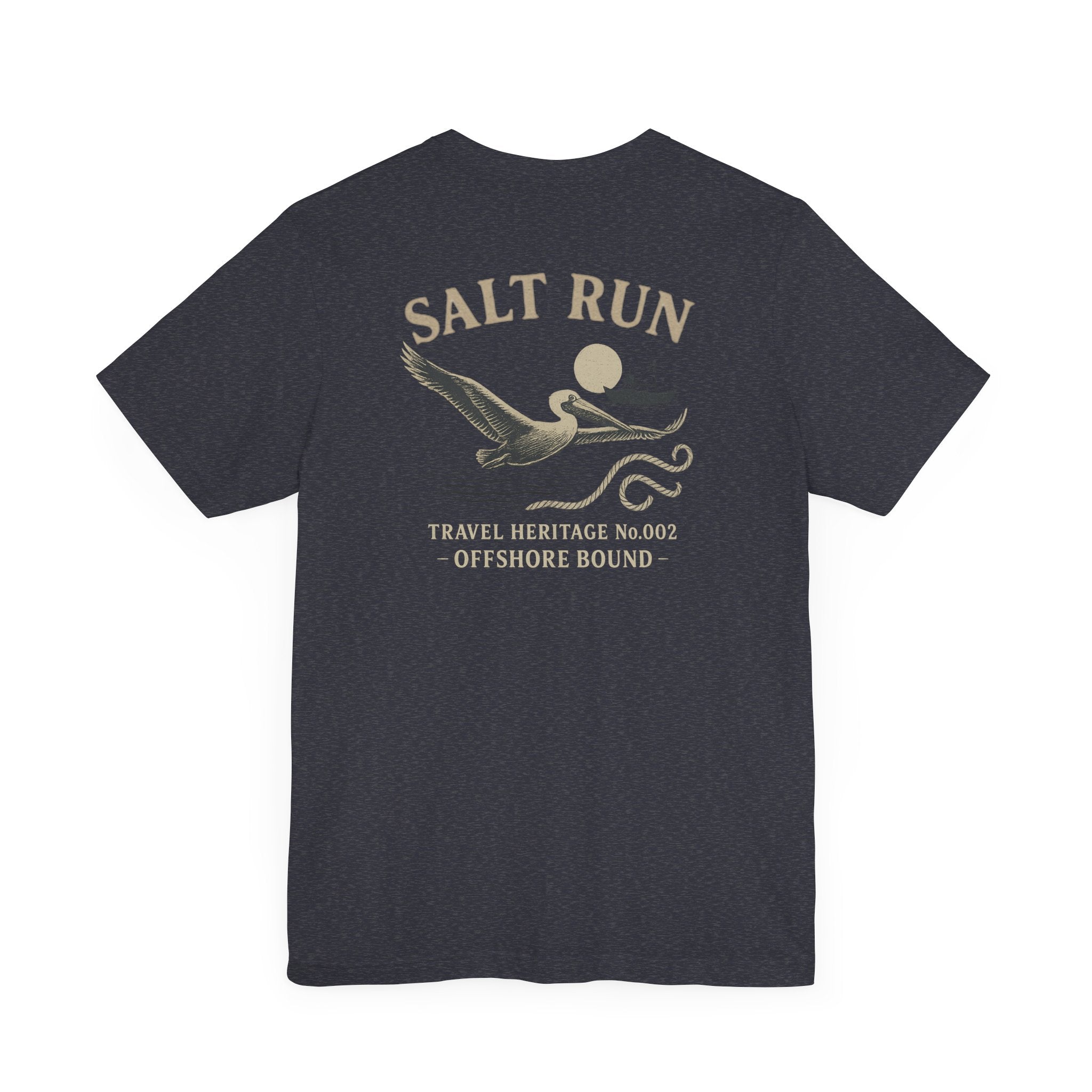Salt Run Offshore Fishing Shirt Vintage Pelican Graphic Tee Trini Skies Travel Heritage Series - Triniskies