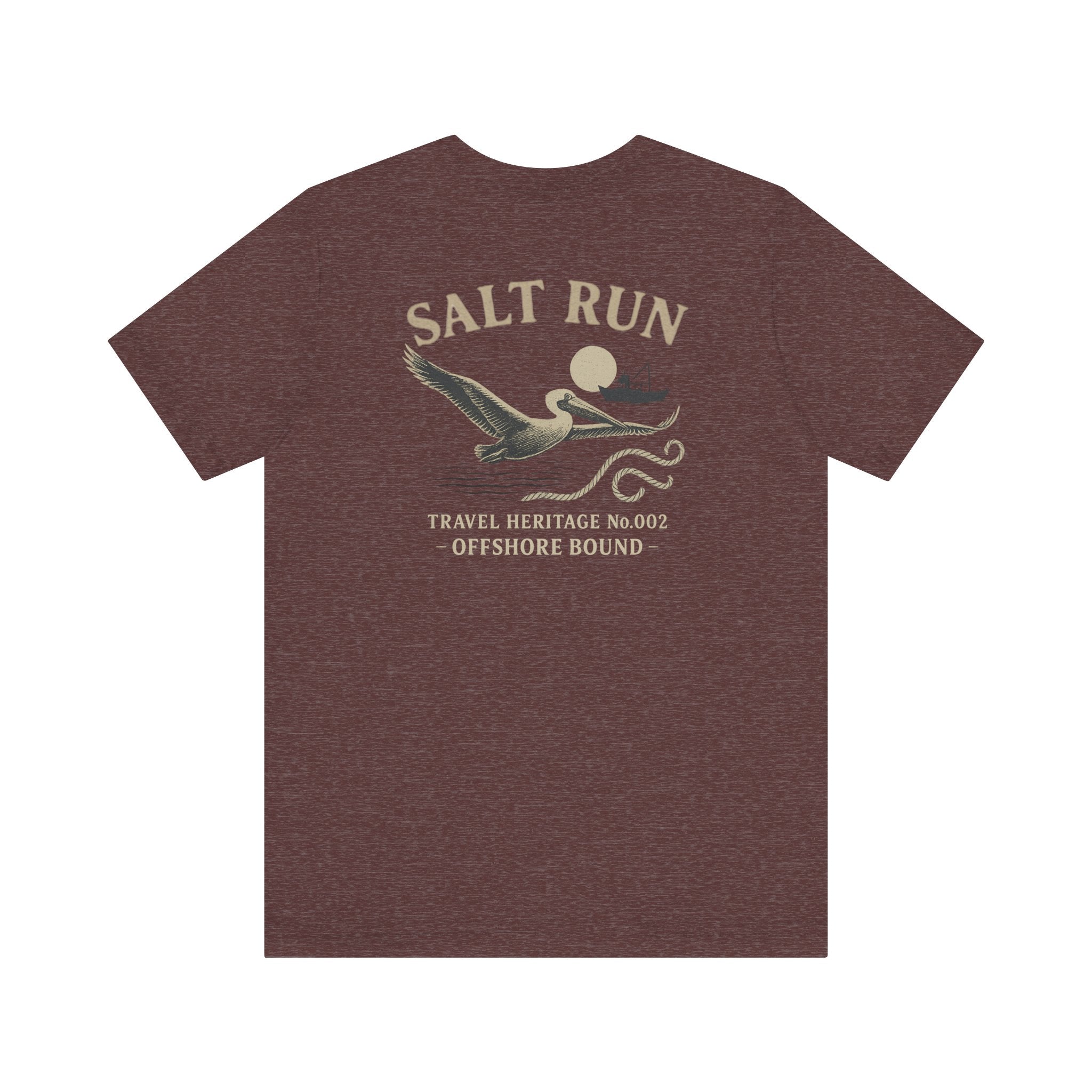 Salt Run Offshore Fishing Shirt Vintage Pelican Graphic Tee Trini Skies Travel Heritage Series - Triniskies