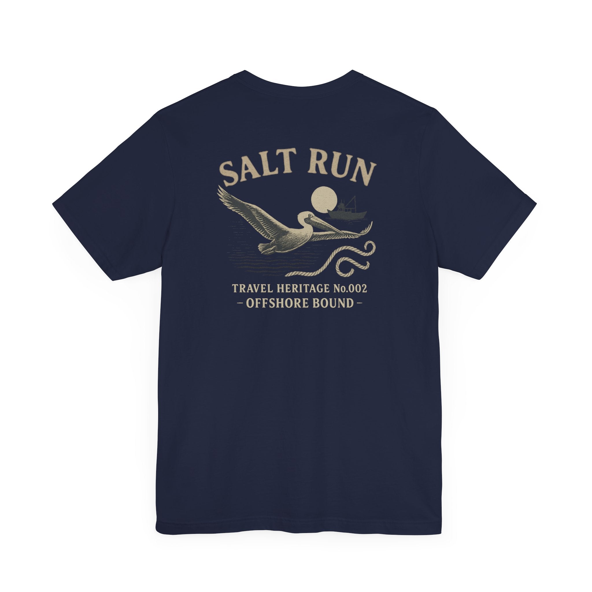 Salt Run Offshore Fishing Shirt Vintage Pelican Graphic Tee Trini Skies Travel Heritage Series - Triniskies