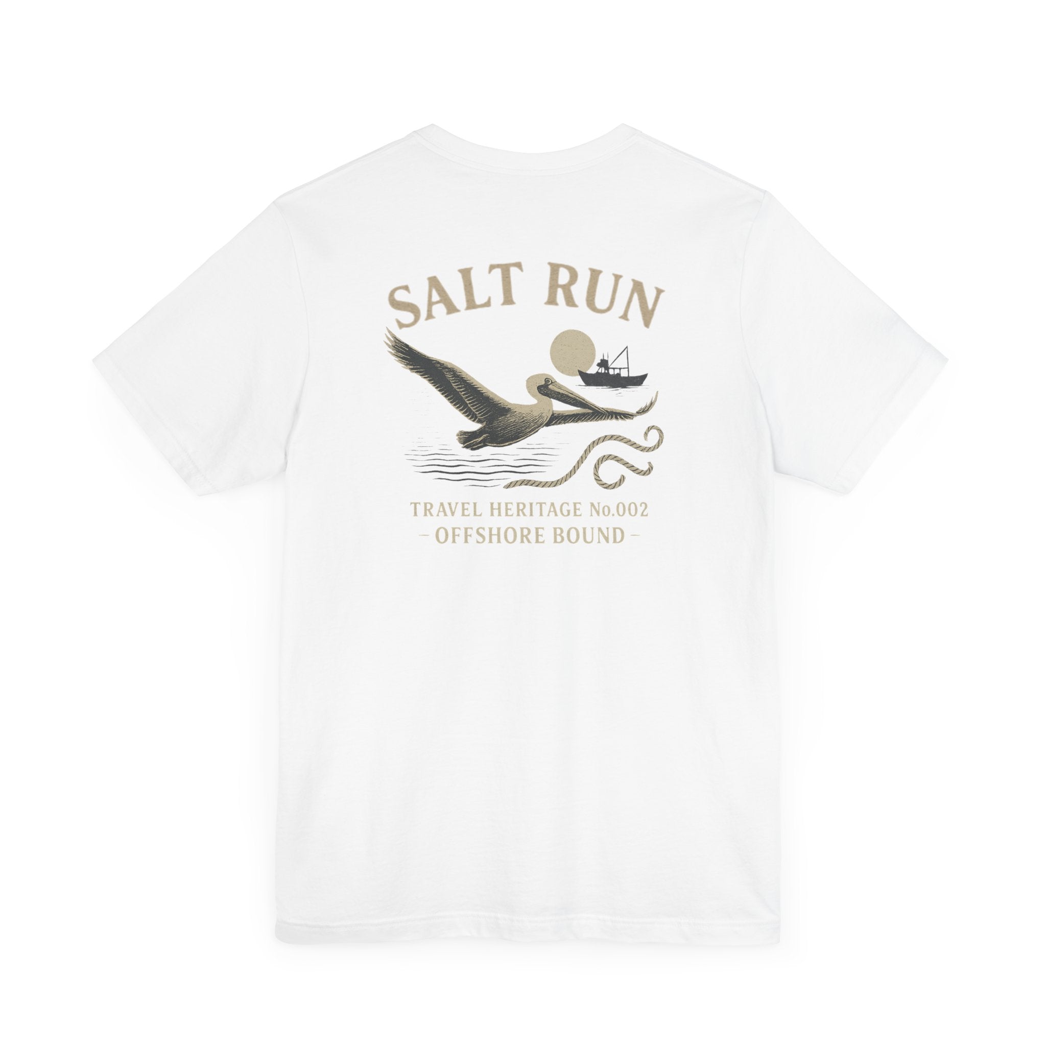 Salt Run Offshore Fishing Shirt Vintage Pelican Graphic Tee Trini Skies Travel Heritage Series - Triniskies