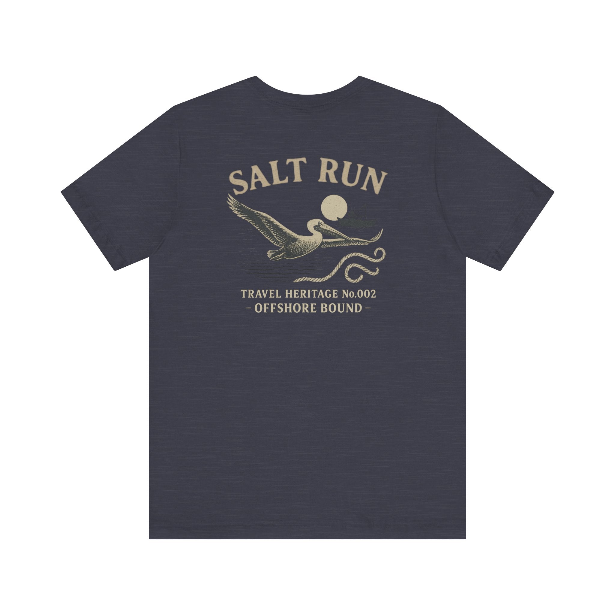 Salt Run Offshore Fishing Shirt Vintage Pelican Graphic Tee Trini Skies Travel Heritage Series - Triniskies