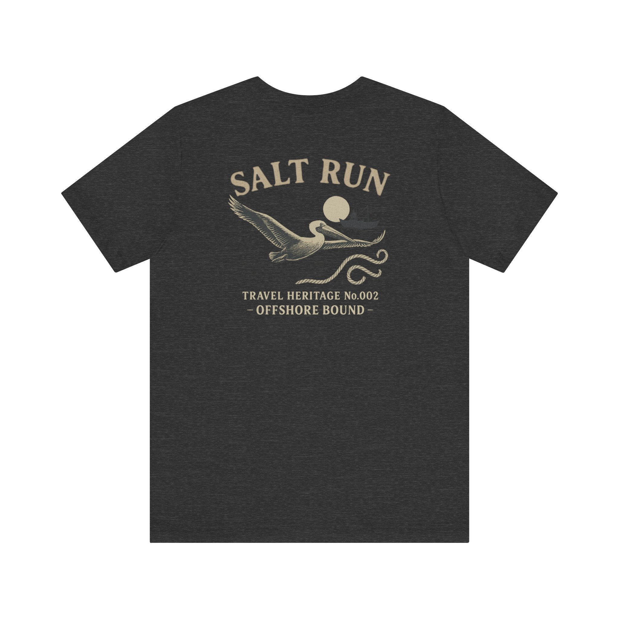 Salt Run Offshore Fishing Shirt Vintage Pelican Graphic Tee Trini Skies Travel Heritage Series - Triniskies