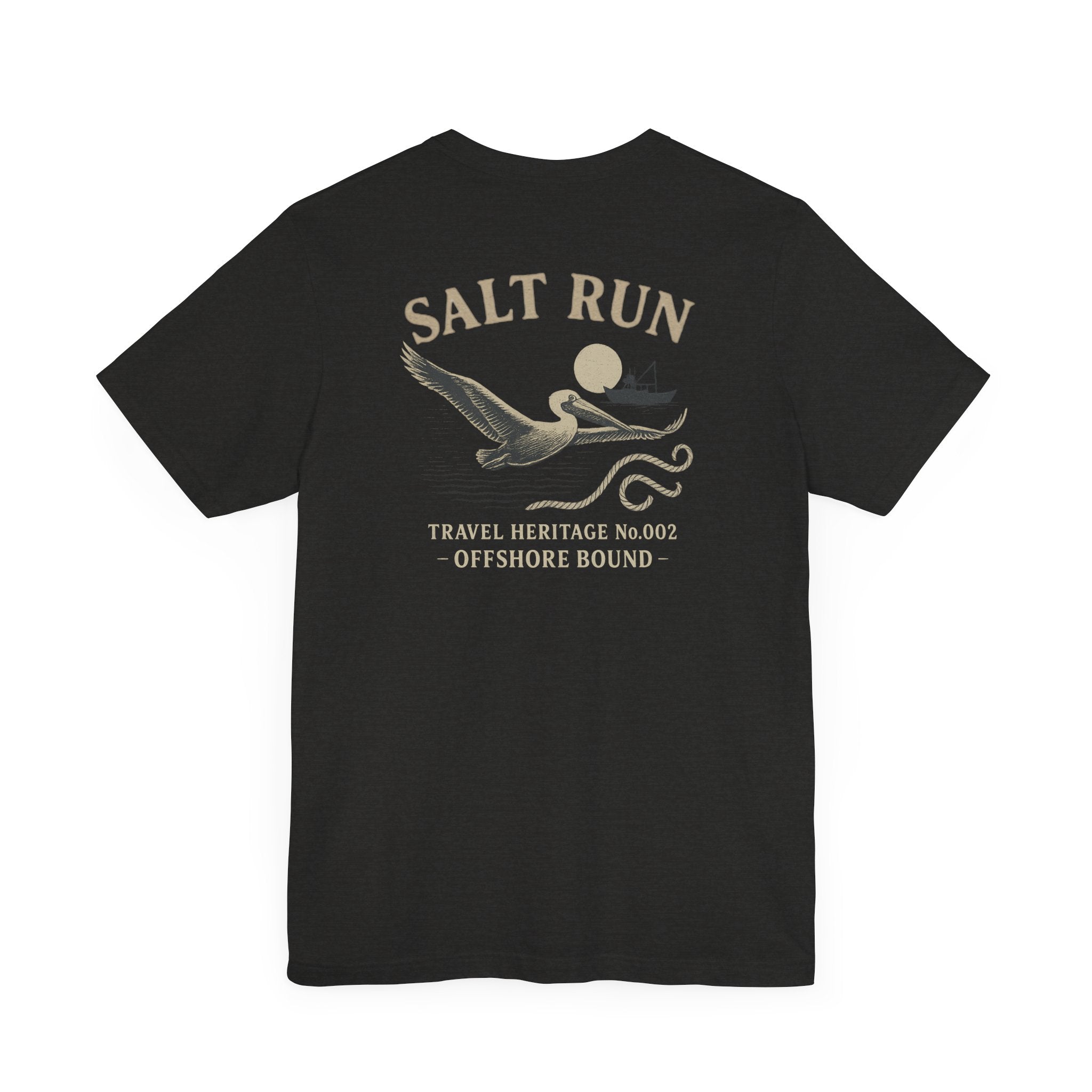 Salt Run Offshore Fishing Shirt Vintage Pelican Graphic Tee Trini Skies Travel Heritage Series - Triniskies