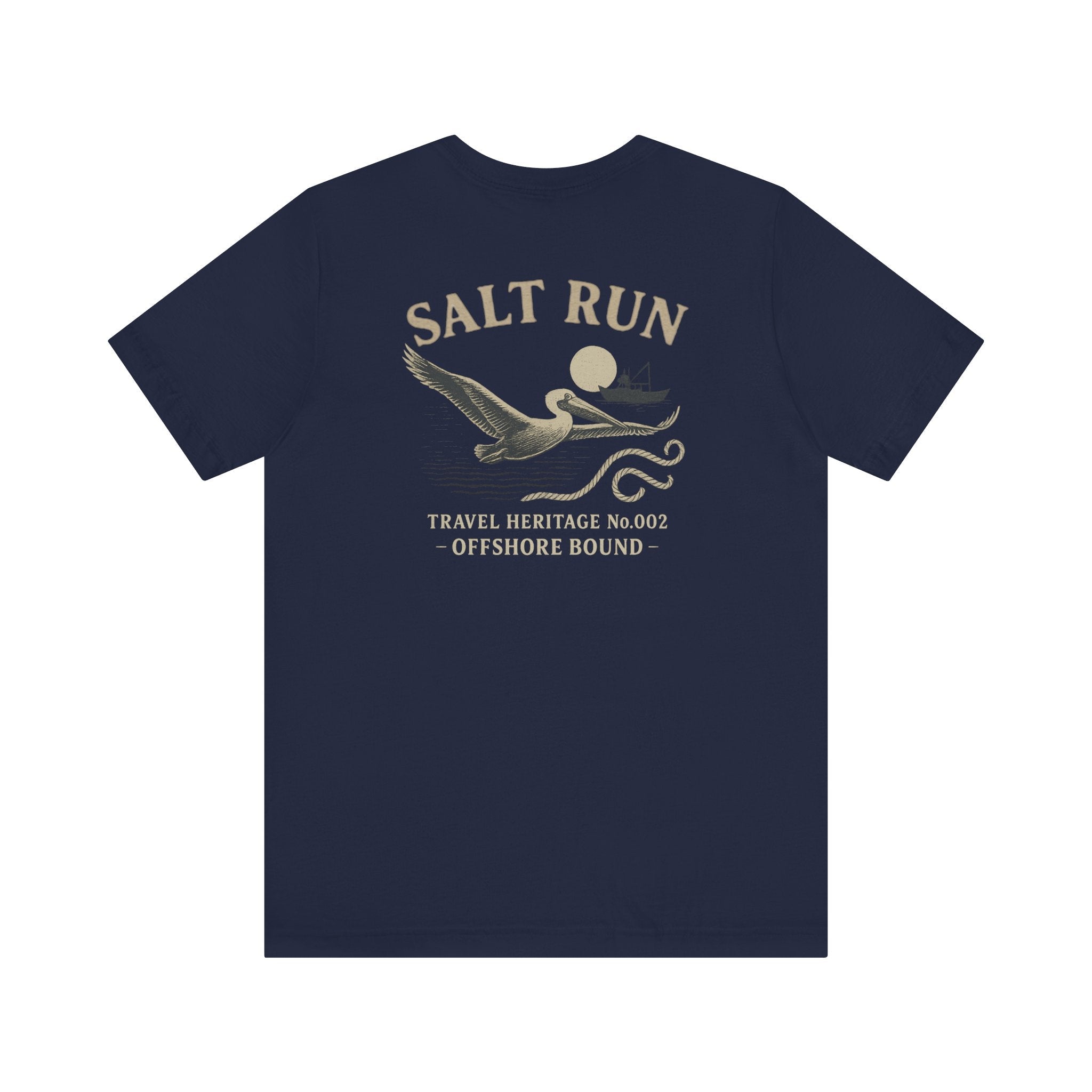 Salt Run Offshore Fishing Shirt Vintage Pelican Graphic Tee Trini Skies Travel Heritage Series - Triniskies