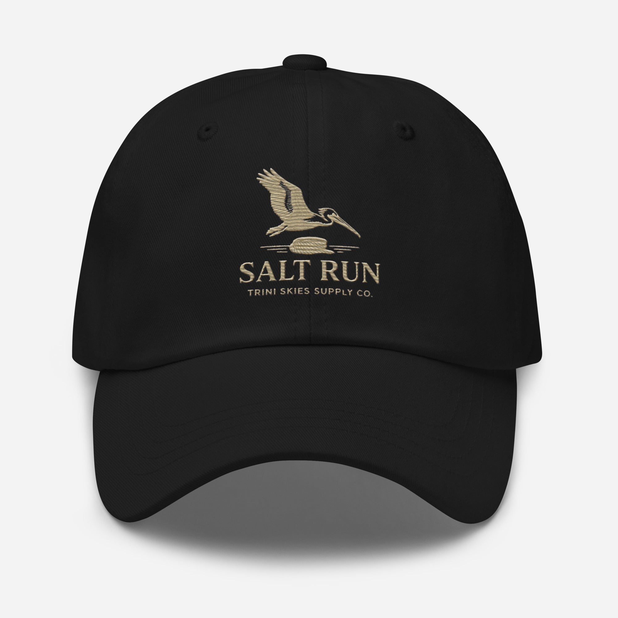 Salt Run Yupoong Dad Hat Shoreline Edition Minimalist Pelican Embroidered Hat Trini Skies Supply Co. - Triniskies