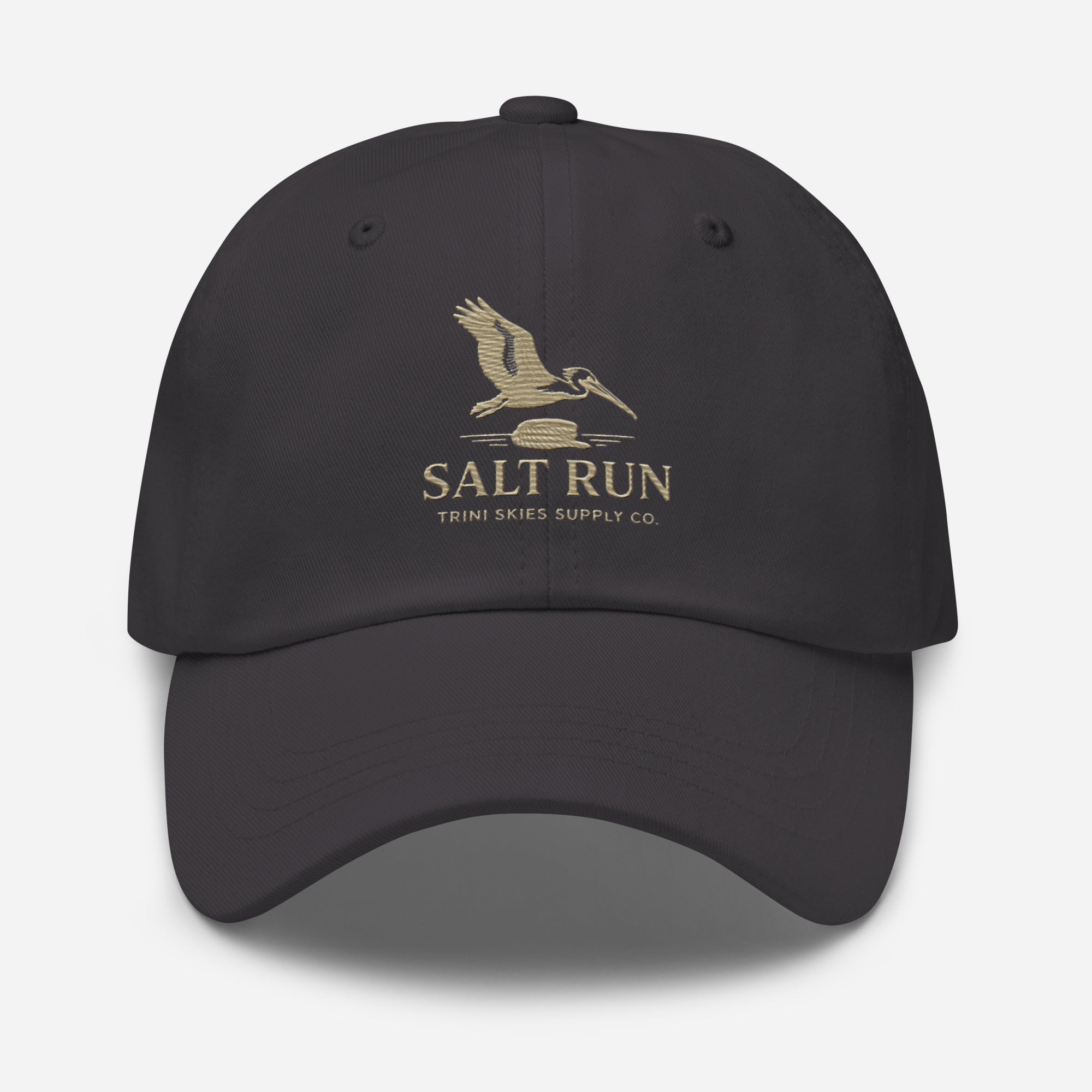 Salt Run Yupoong Dad Hat Shoreline Edition Minimalist Pelican Embroidered Hat Trini Skies Supply Co. - Triniskies
