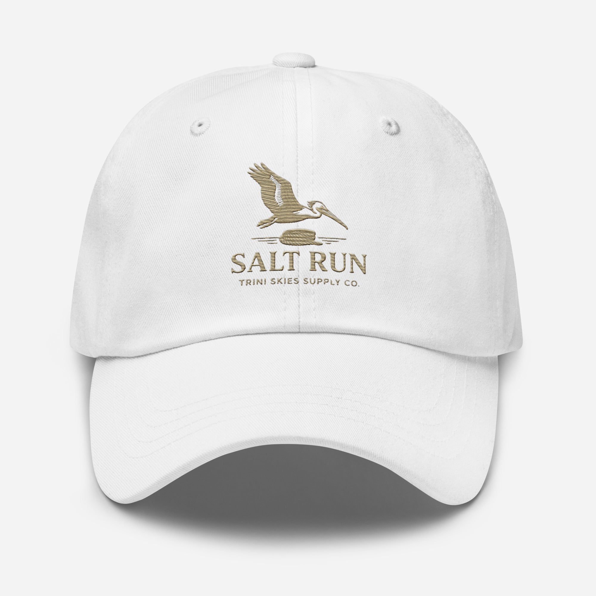 Salt Run Yupoong Dad Hat Shoreline Edition Minimalist Pelican Embroidered Hat Trini Skies Supply Co. - Triniskies