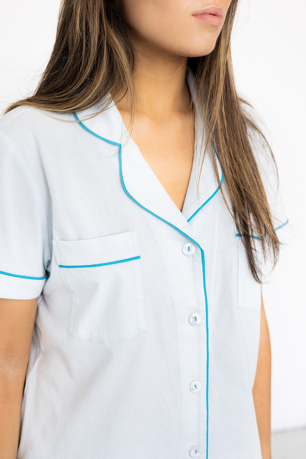 SALUA Classic Luxury Shorties Pajamas | Brushed Pima Cotton | Women’s Sleep Set - Triniskies