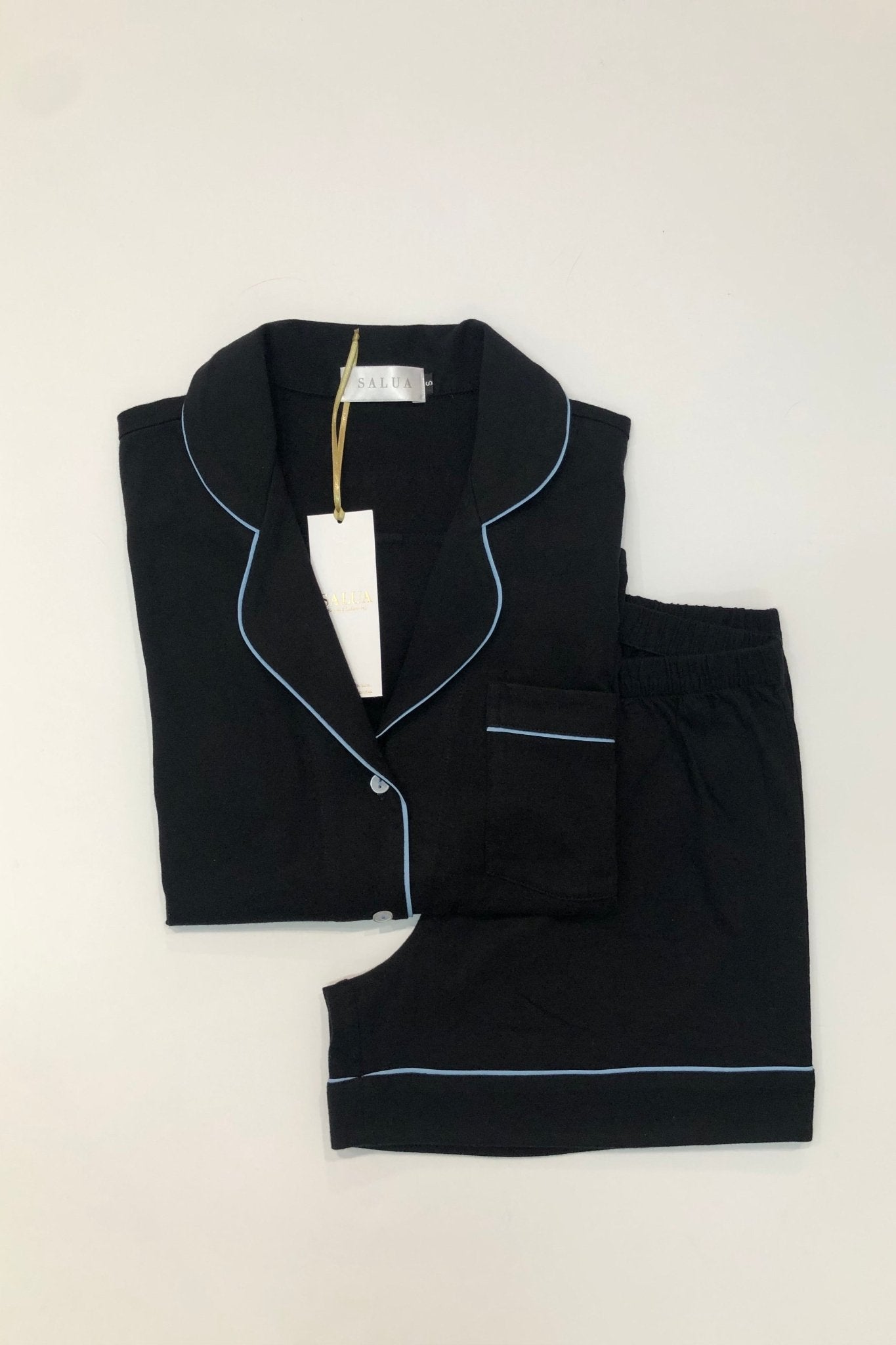 SALUA Classic Luxury Shorties Pajamas | Brushed Pima Cotton | Women’s Sleep Set - Triniskies