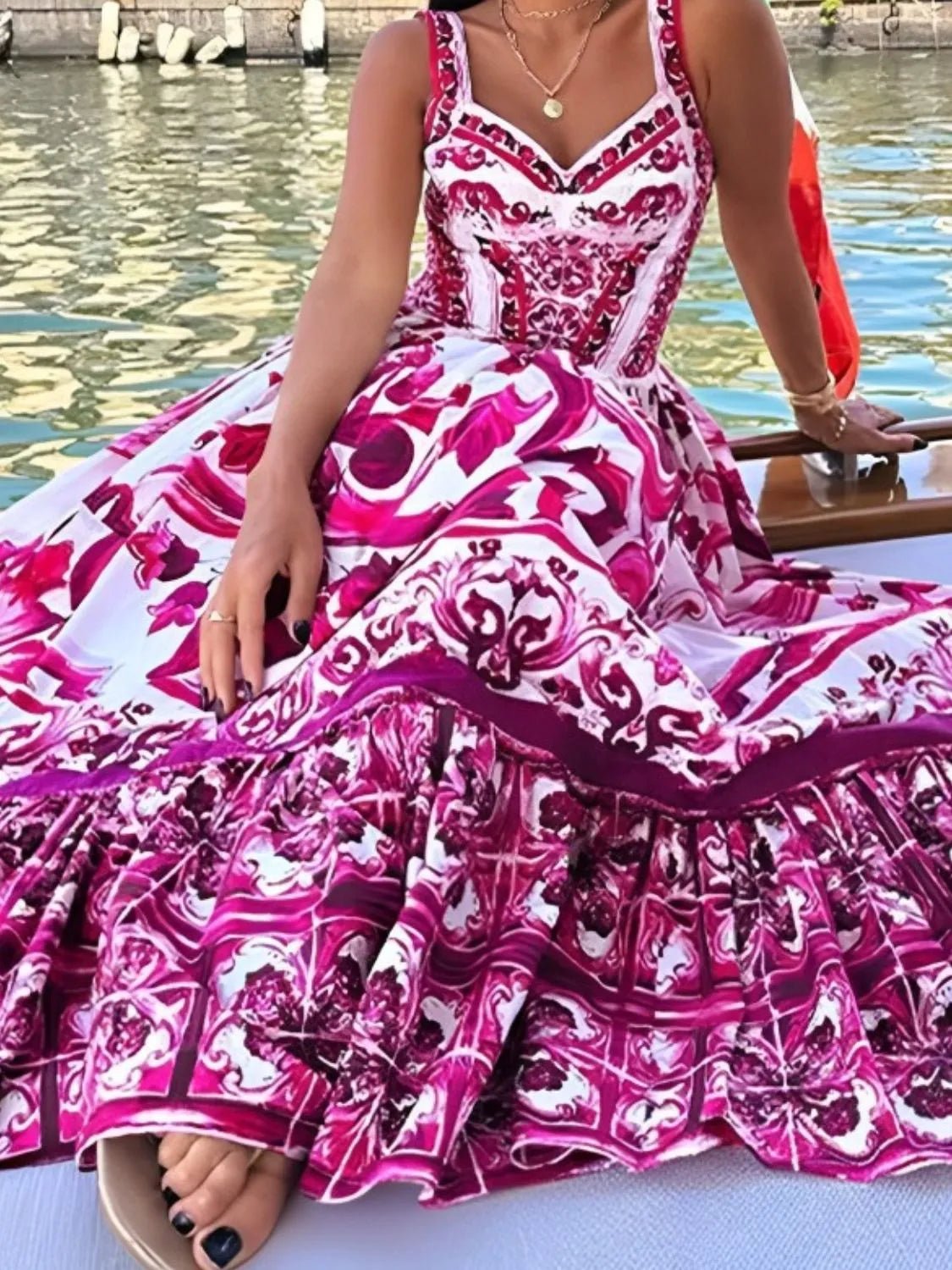 Santorini Smocked Wide Strap Dress – Blue Porcelain - Triniskies