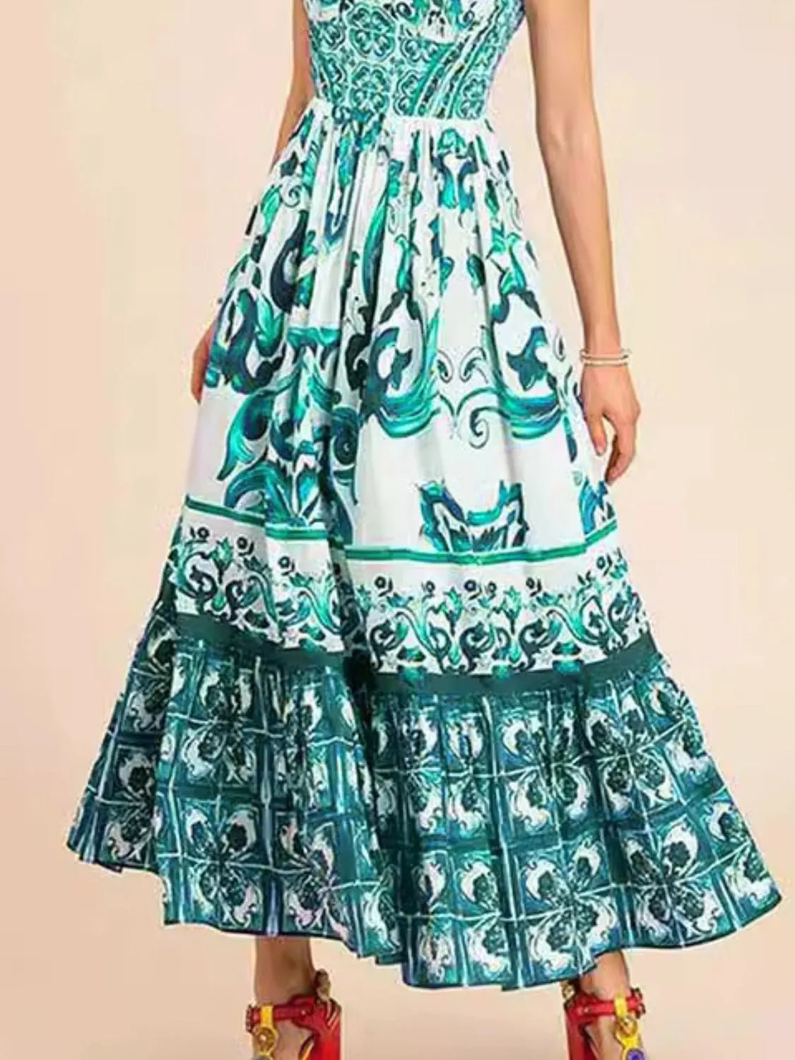 Santorini Smocked Wide Strap Dress – Blue Porcelain - Triniskies