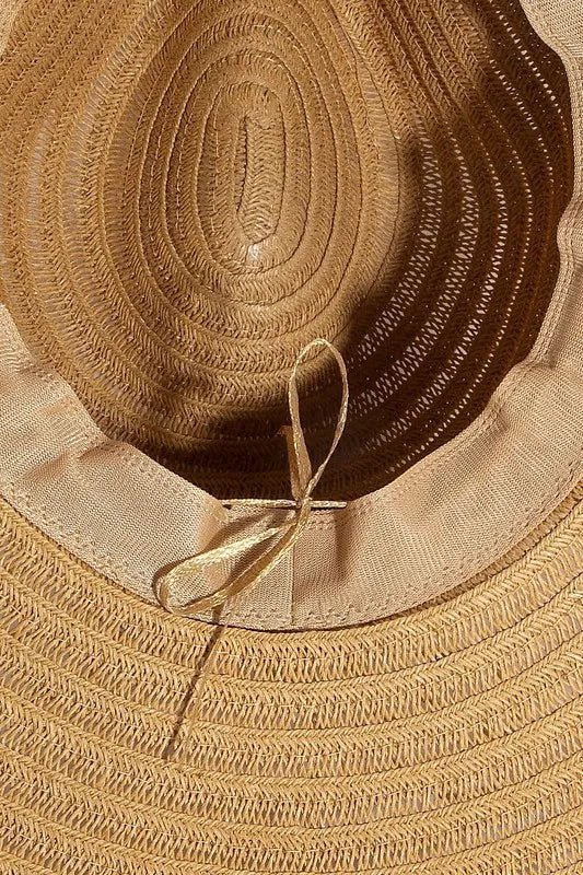 Shell - Beaded Wide Brim Straw Sun Hat – Coastal Resort Style - Triniskies