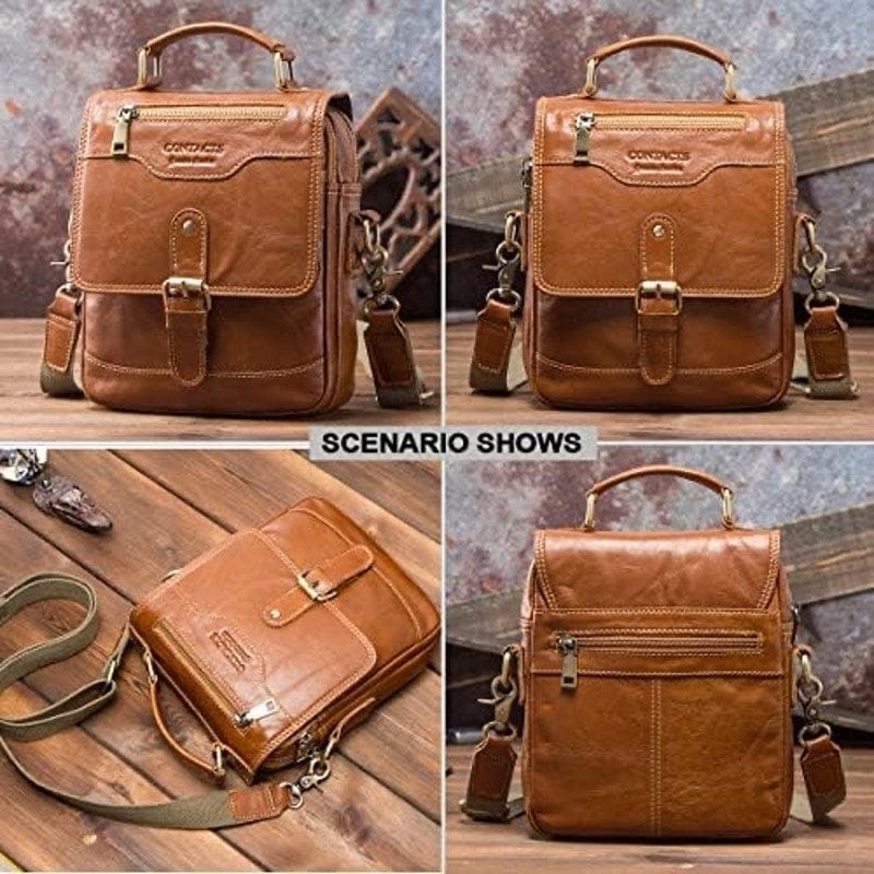 Stylish Contacts Genuine Leather Messenger Bag Perfect for Everyday Adventures! - Triniskies