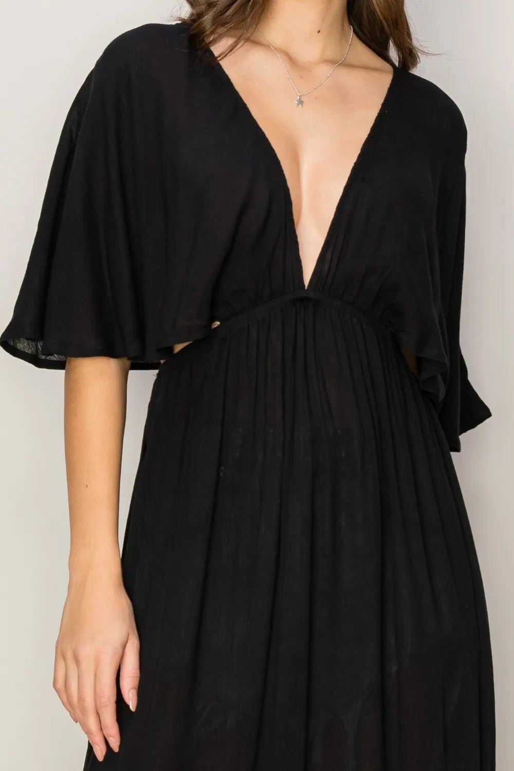 Tie Back Black Maxi Cover - Up Dress – HYFVE Exclusive - Triniskies