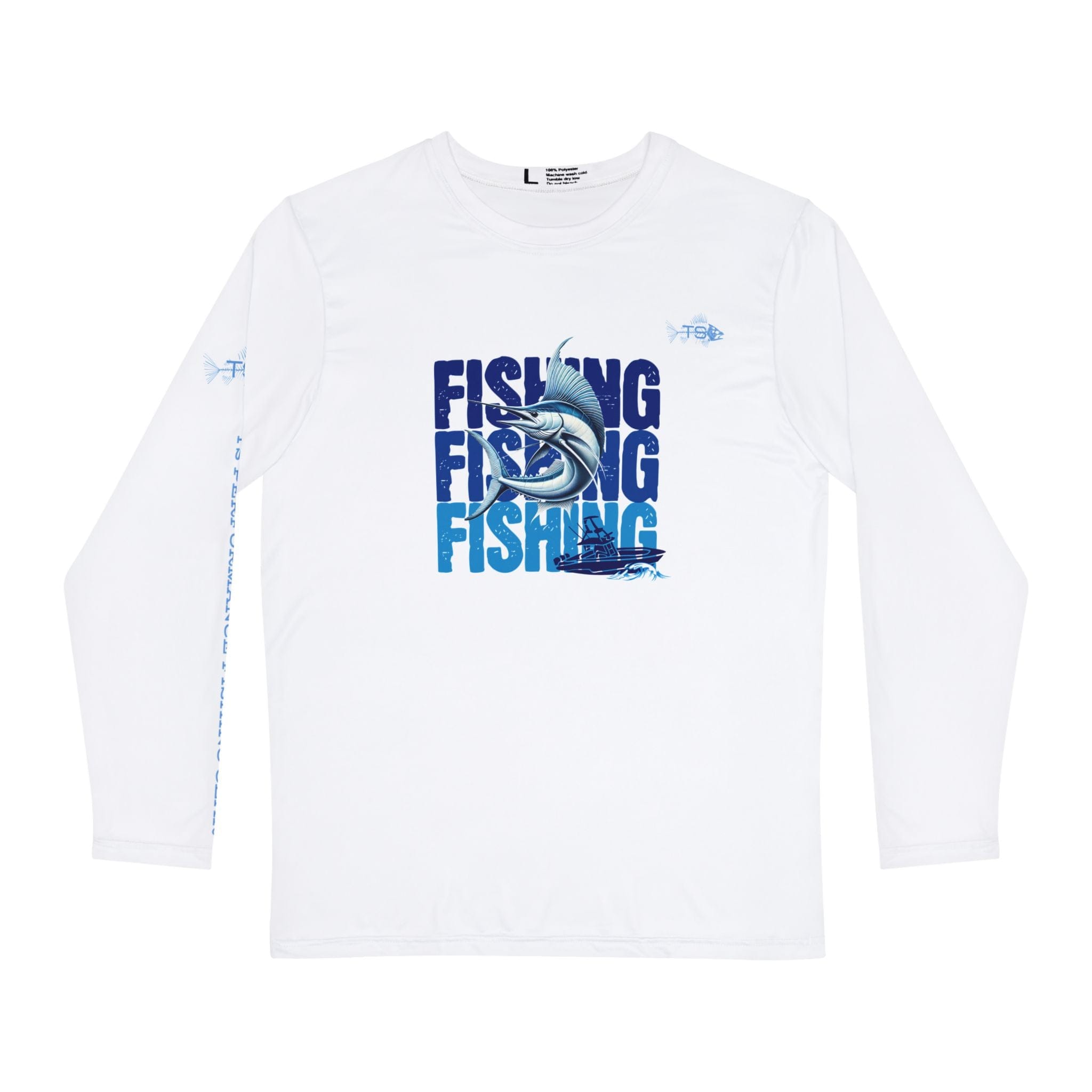 TS Sport Fishing Unisex Long Sleeve Performance Shirt, 100% Polyester, Moisture - Wicking Activewear. - Triniskies