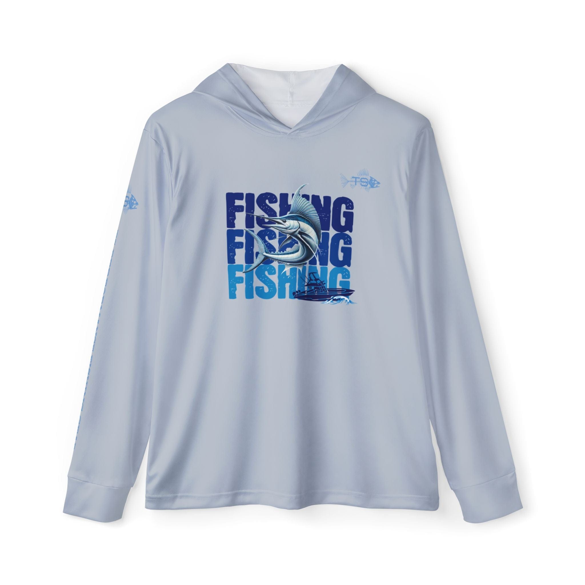 TS Sport Fishing Unisex Performance Hoodie, 100% Polyester, Moisture - Wicking Activewear.(GREY) - Triniskies