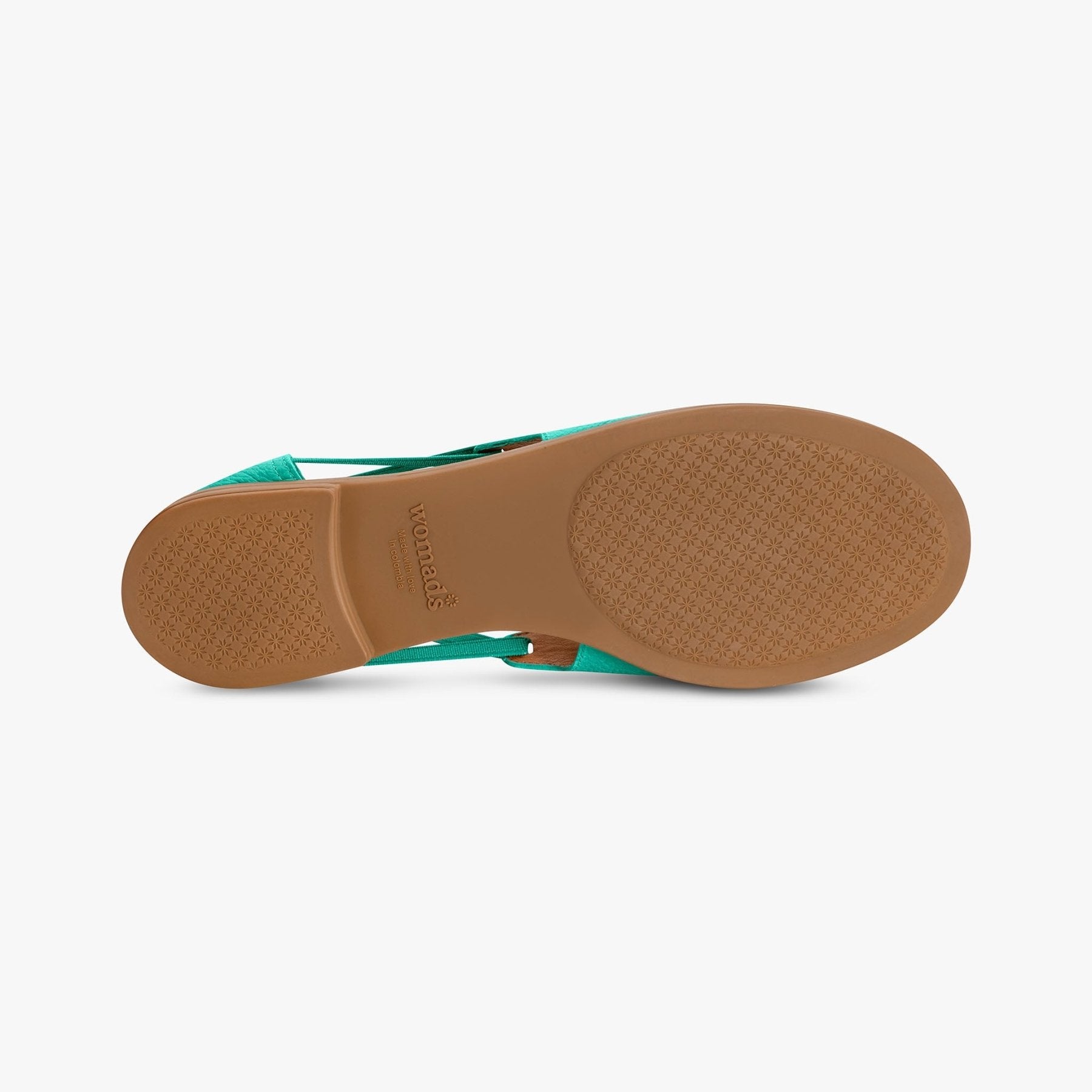 Turquoise Peep Toe Sandals - Womads Leather Flats for Women - Triniskies