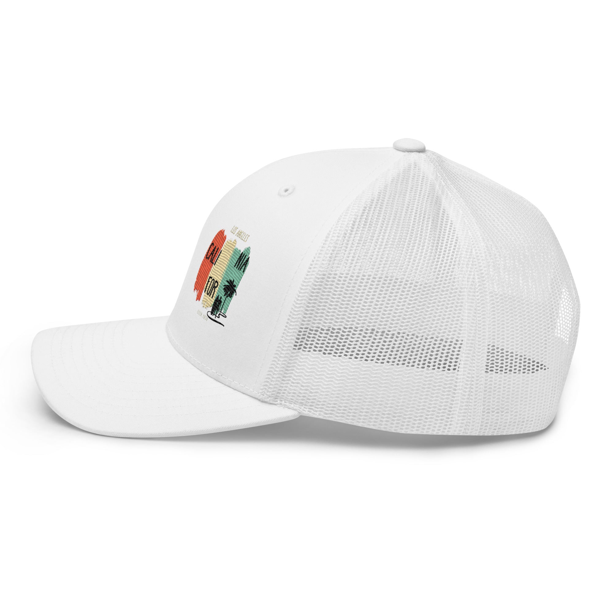 West Coast Los Angeles Embroidered Snapback Trucker Hat, Adjustable Mesh Back Cap - Triniskies