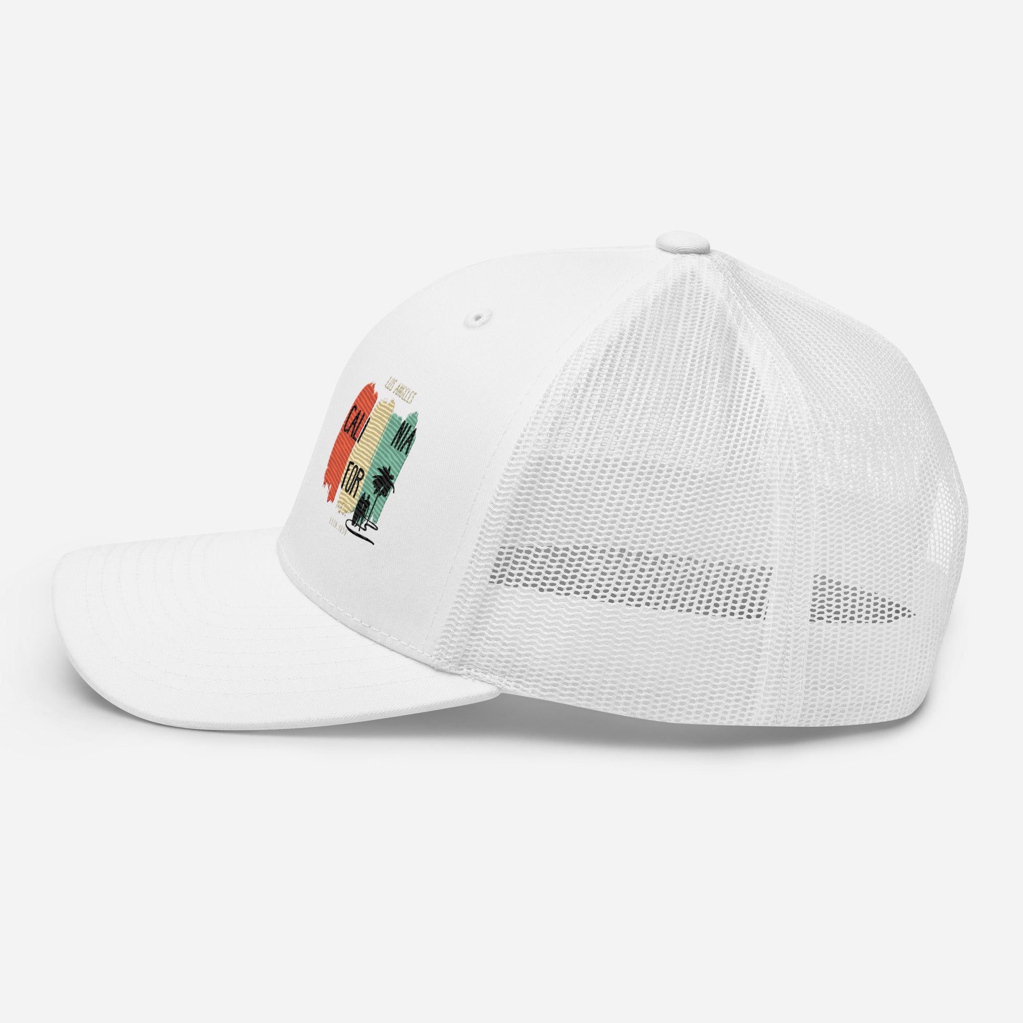 West Coast Los Angeles Embroidered Snapback Trucker Hat, Adjustable Mesh Back Cap - Triniskies