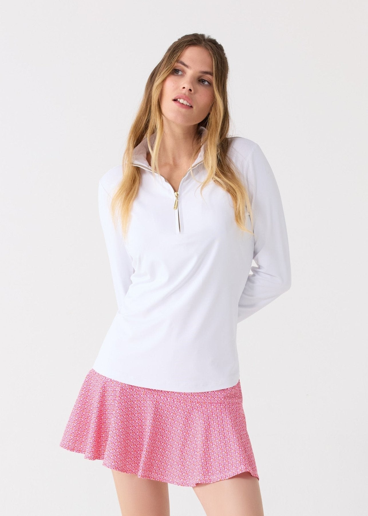 Women's UPF 50+ Tennis Skort 15 Inch Flounce Built In Shorts - Triniskies