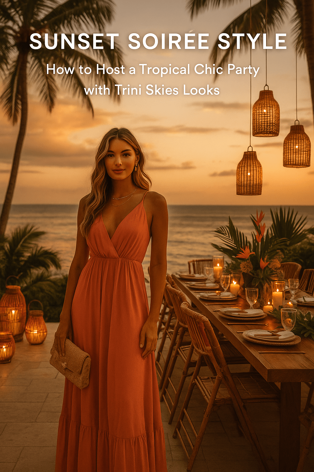 Sunset Soirée Style: How to Host a Tropical Chic Party with Trini Skies Looks - Triniskies