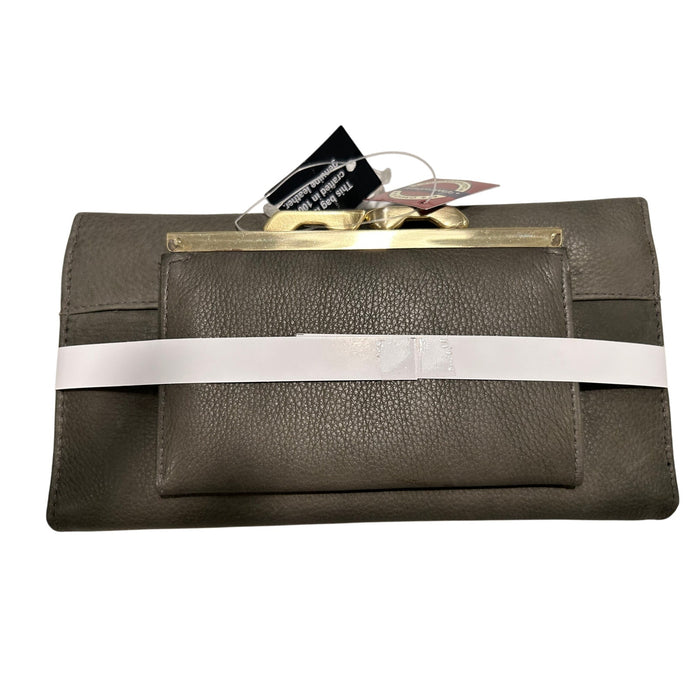 Great American Leather Works Women's Gray RFID Clutch Wallet Checkbook