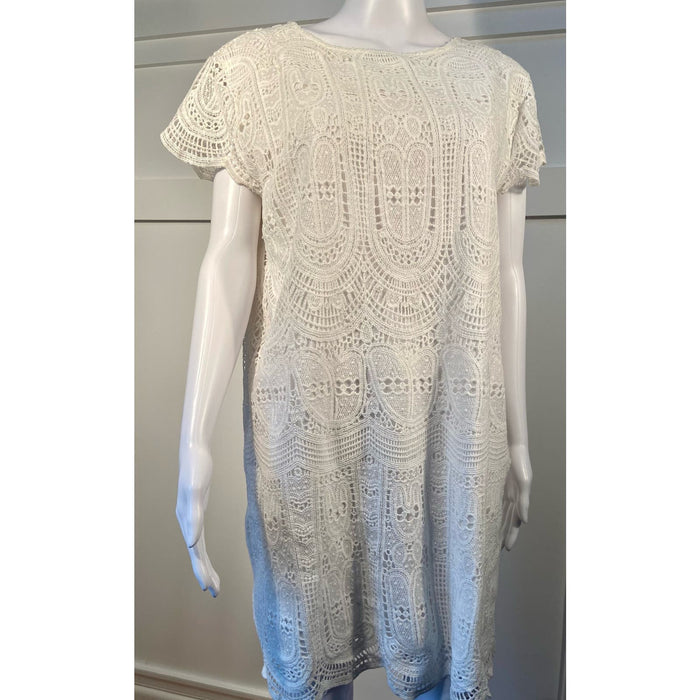 Mango Crochet Knit Dress - Classy White Summer Elegance - Size Small* WD38