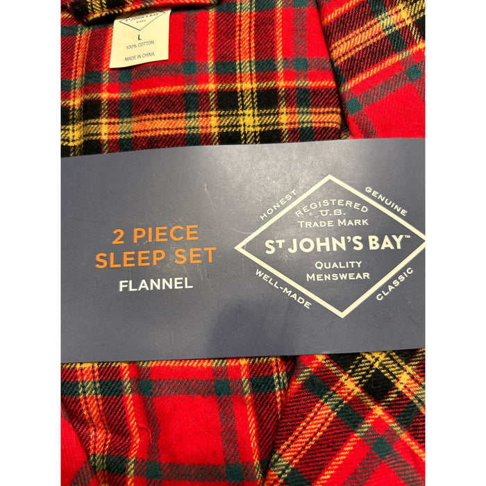 St. John's Bay Men's Long Sleeve 2 piece Pant Pajama Set Size Large * m516