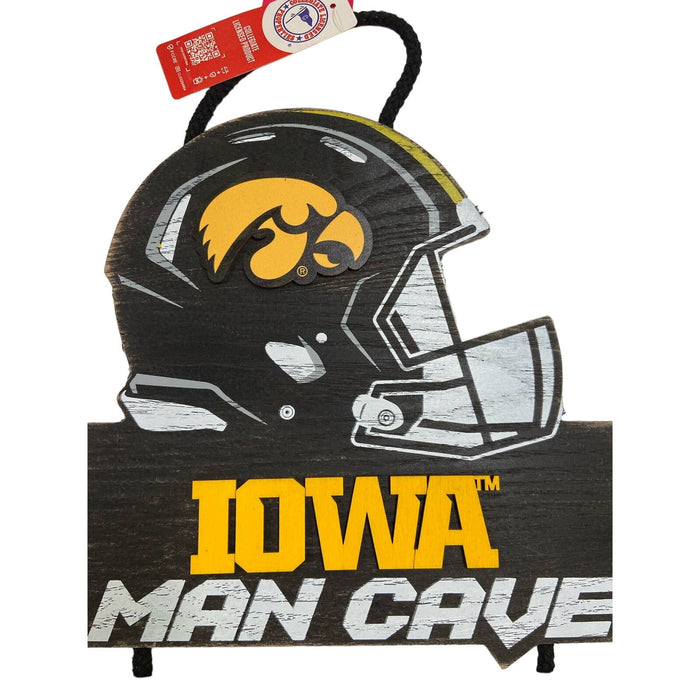 "FOCO NCAA Iowa Hawkeyes T Helmet Man Cave Wall Sign"