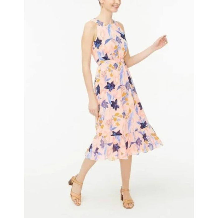 J.Crew Factory Floral Crinkle Tiered Midi Dress - Size 14* Summer Elegance WD34