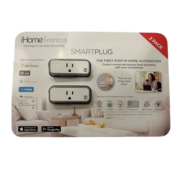 iHome ISP6X Wi-Fi Smart Plug 2 Pack