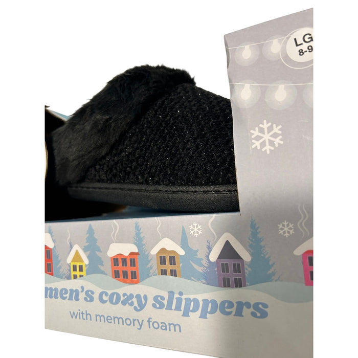 Totes Toasties memory foam slippers  Hoodback slide Womens LG 8-9