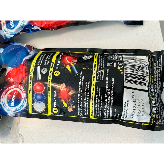 Illooms bundle of 5 packs Patriotic Light Up Balloons 15 Balloons Total