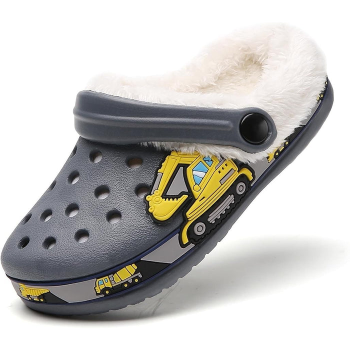 Meidiastra Kids Fur Lined Slip-On Clogs - Warm Winter Garden Shoes SZ US 2.5/33