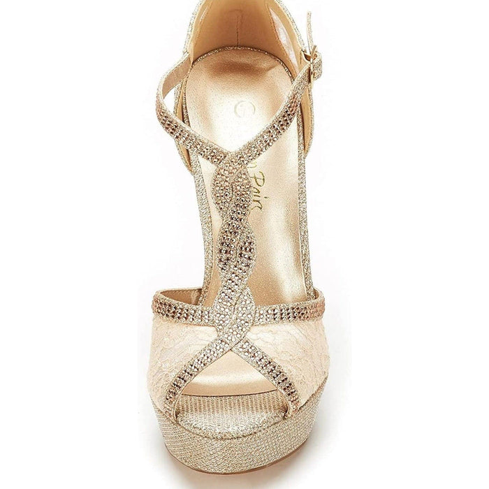 DREAM PAIRS Women's Heeled Sandals: 5'' Stiletto, Rhinestone Pumps, SZ 7.5 Shoes