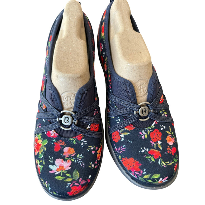 Bzees Women's Slip-On Shoes Size 8 Navy Floral Casual Lightweight